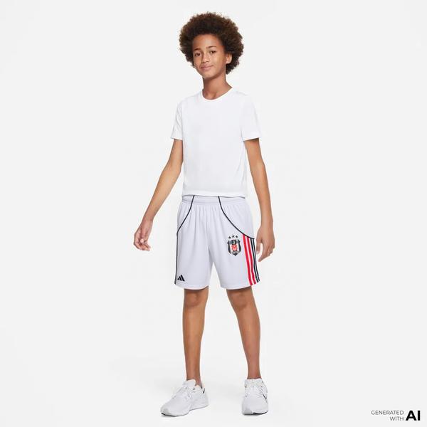 adidas Beşiktaş JK 25/26 Çocuk Beyaz İç Saha Futbol Şortu