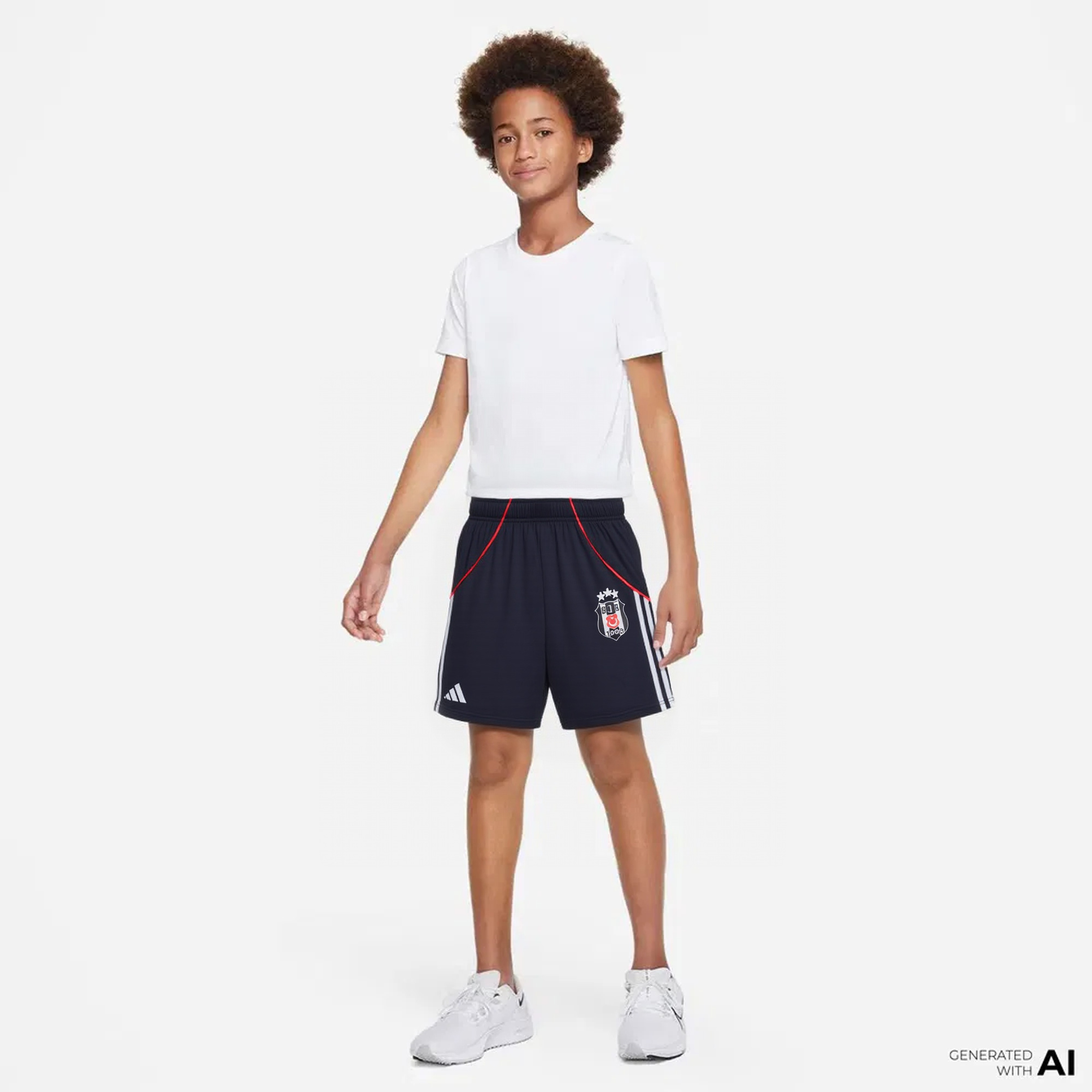 adidas Beşiktaş JK 25/26 Çocuk Siyah Deplasman Futbol Şortu