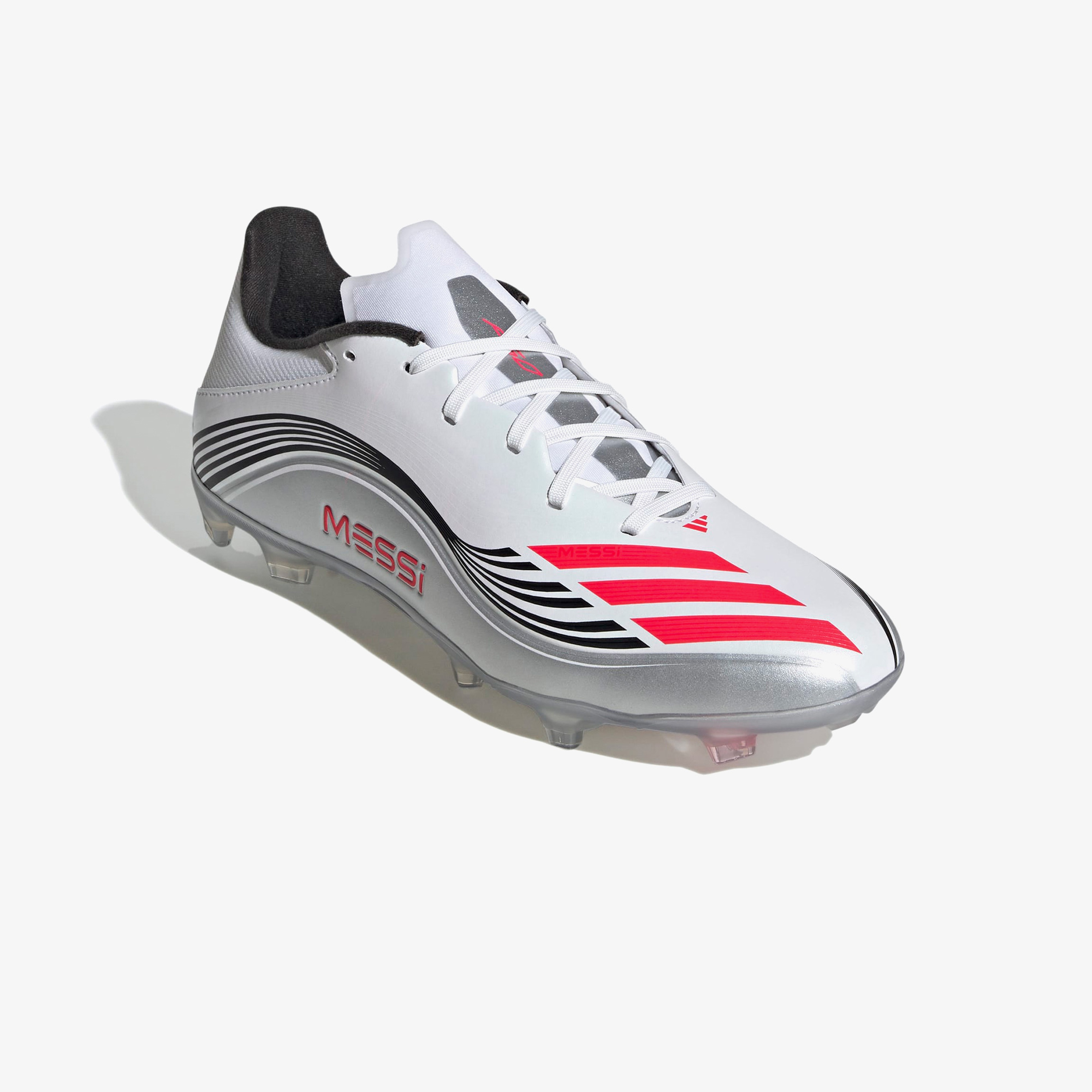 adidas F50 Messi League Firm-Multi Ground Erkek Beyaz Çim Saha Kramponu