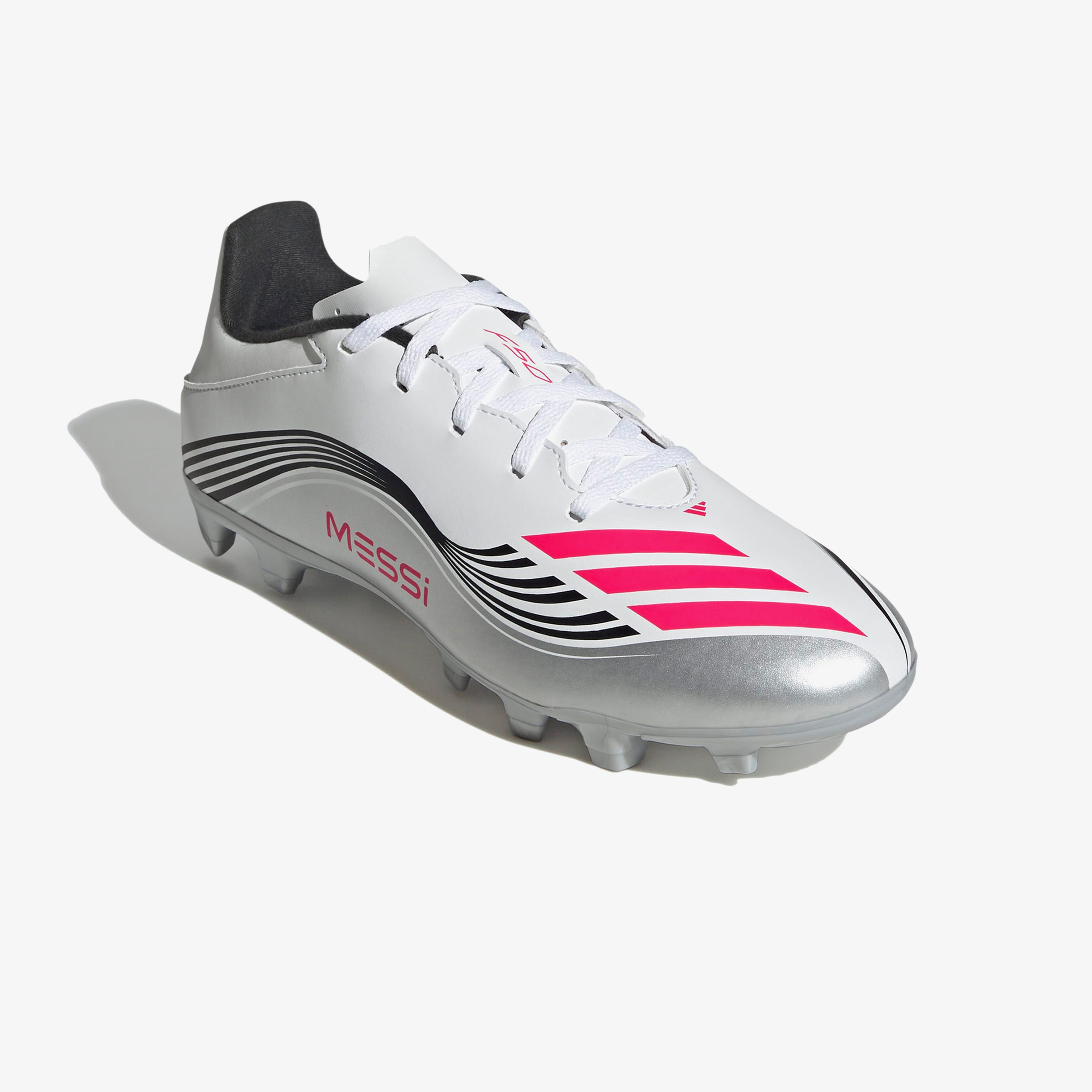 adidas F50 Messi Club Firm-Multi Ground Erkek Beyaz Çim Saha Kramponu