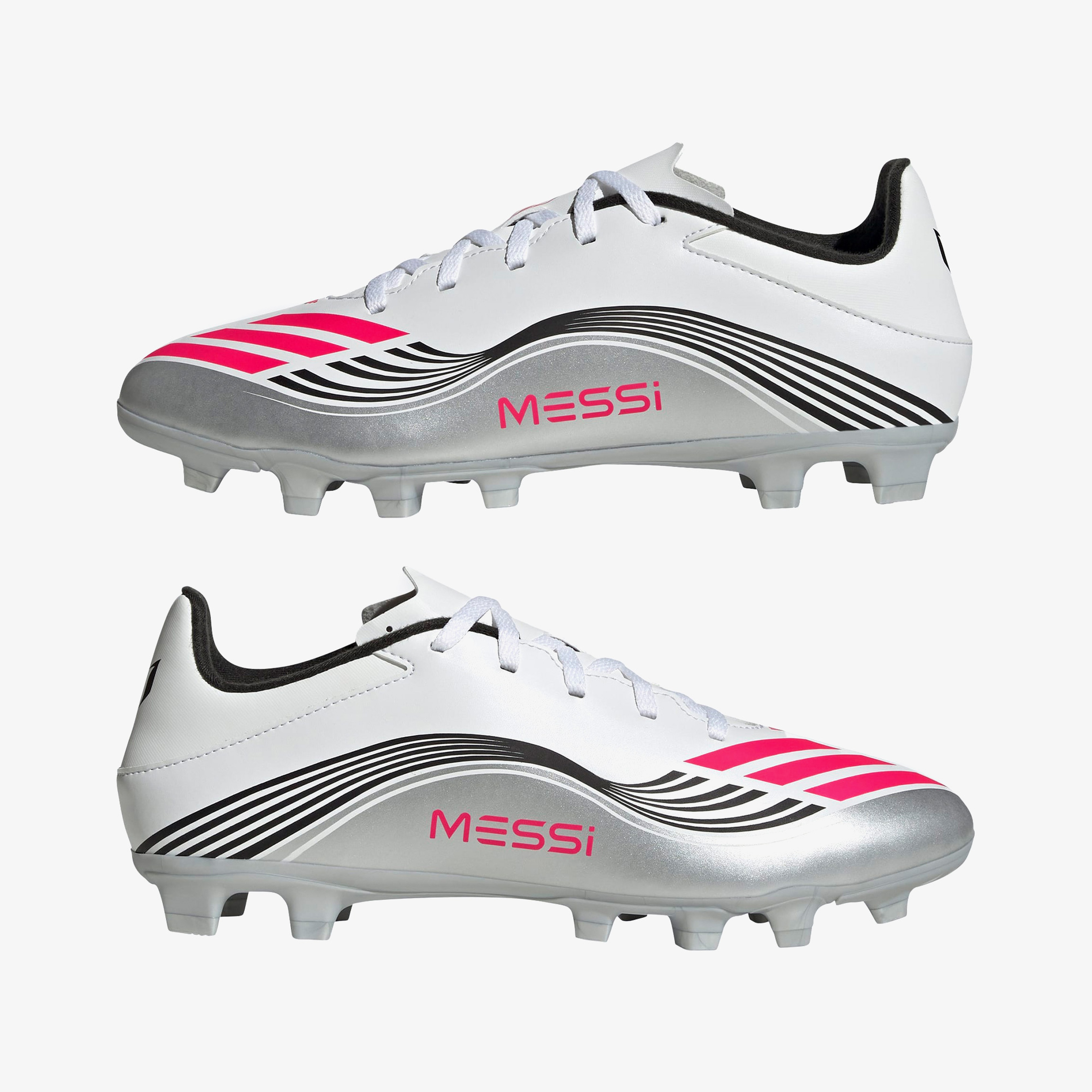 adidas F50 Messi Club Firm-Multi Ground Erkek Beyaz Çim Saha Kramponu