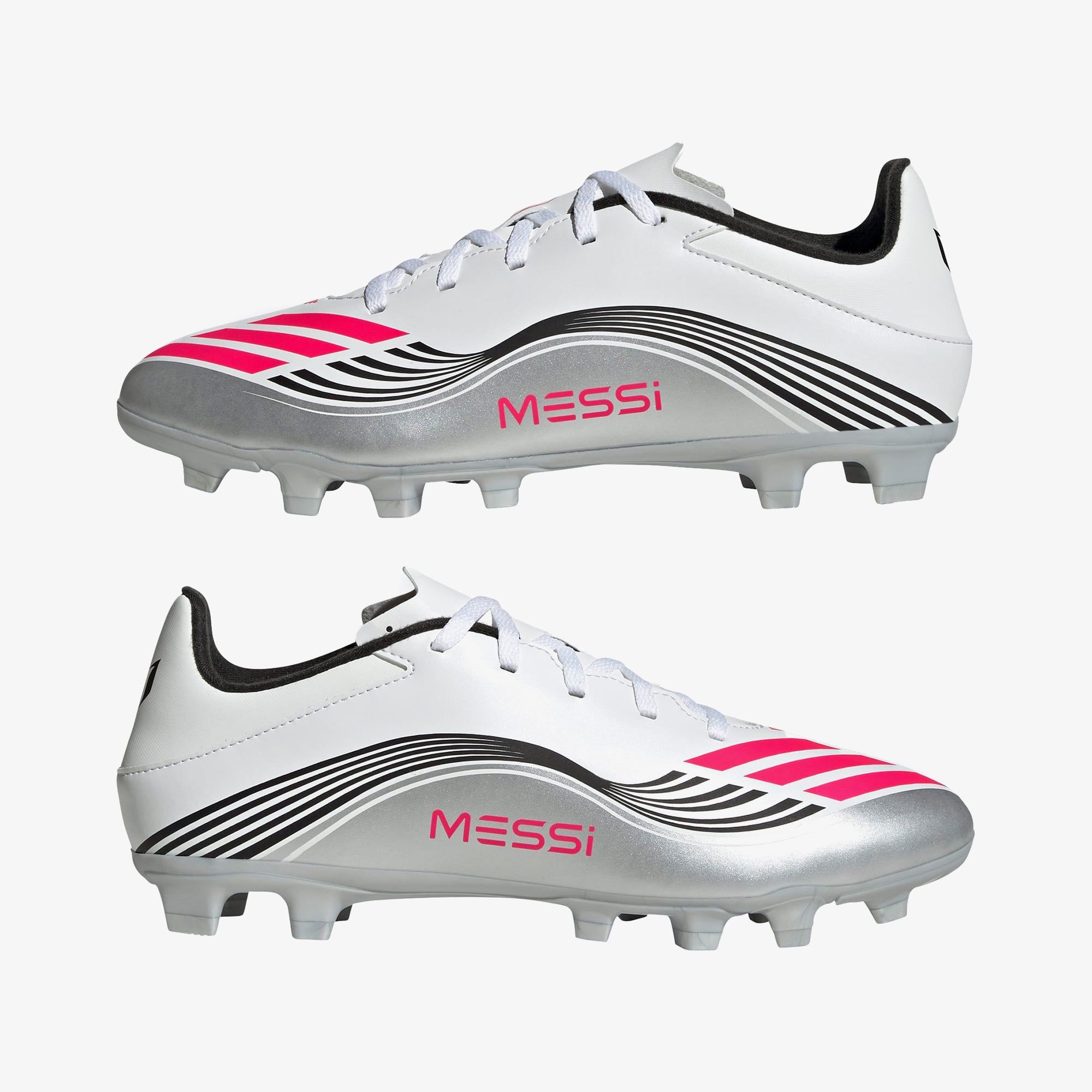 adidas F50 Messi Club Firm-Multi Ground Erkek Beyaz Çim Saha Kramponu