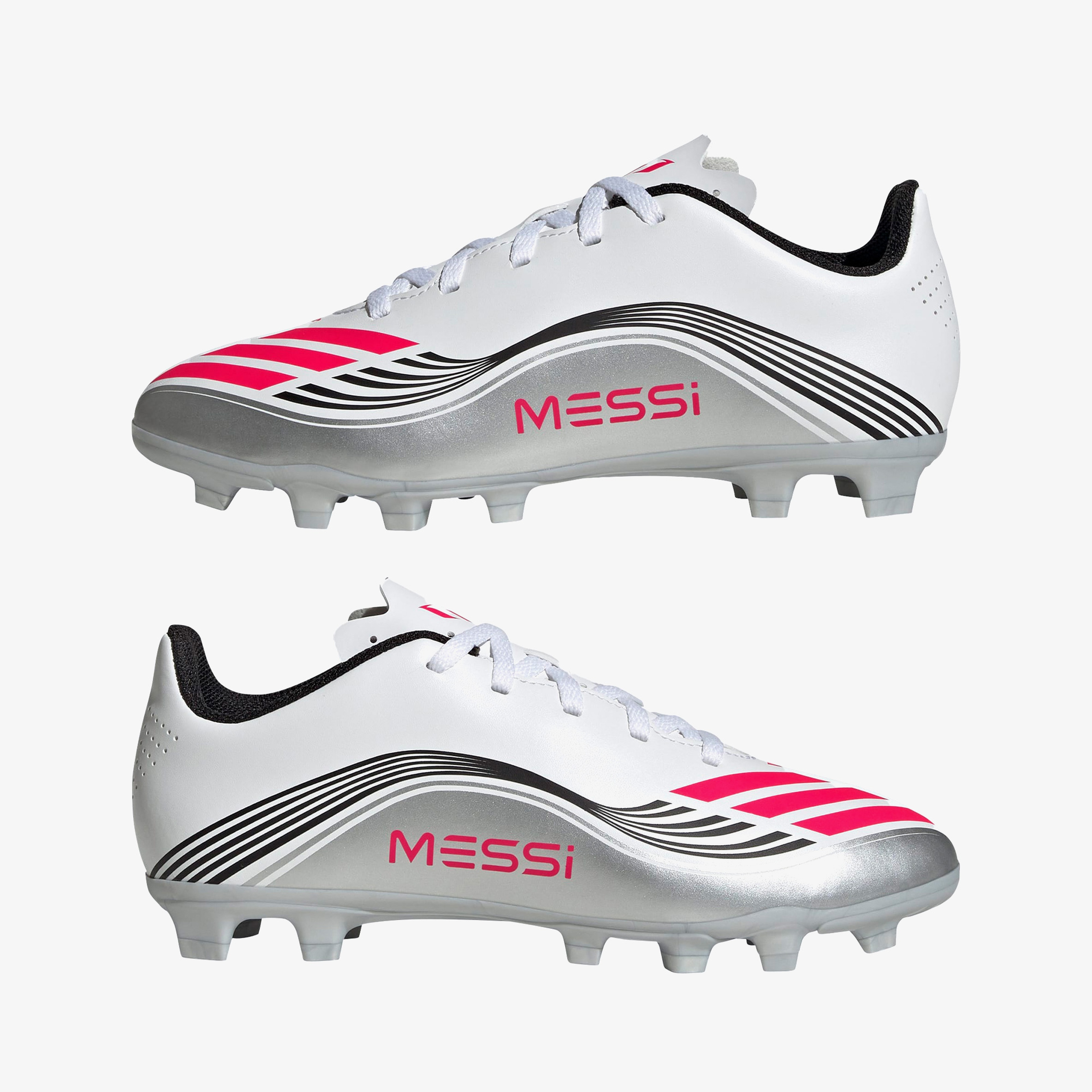 adidas F50 Messi Club Firm-Multi Ground Çocuk Beyaz Çim Saha Kramponu