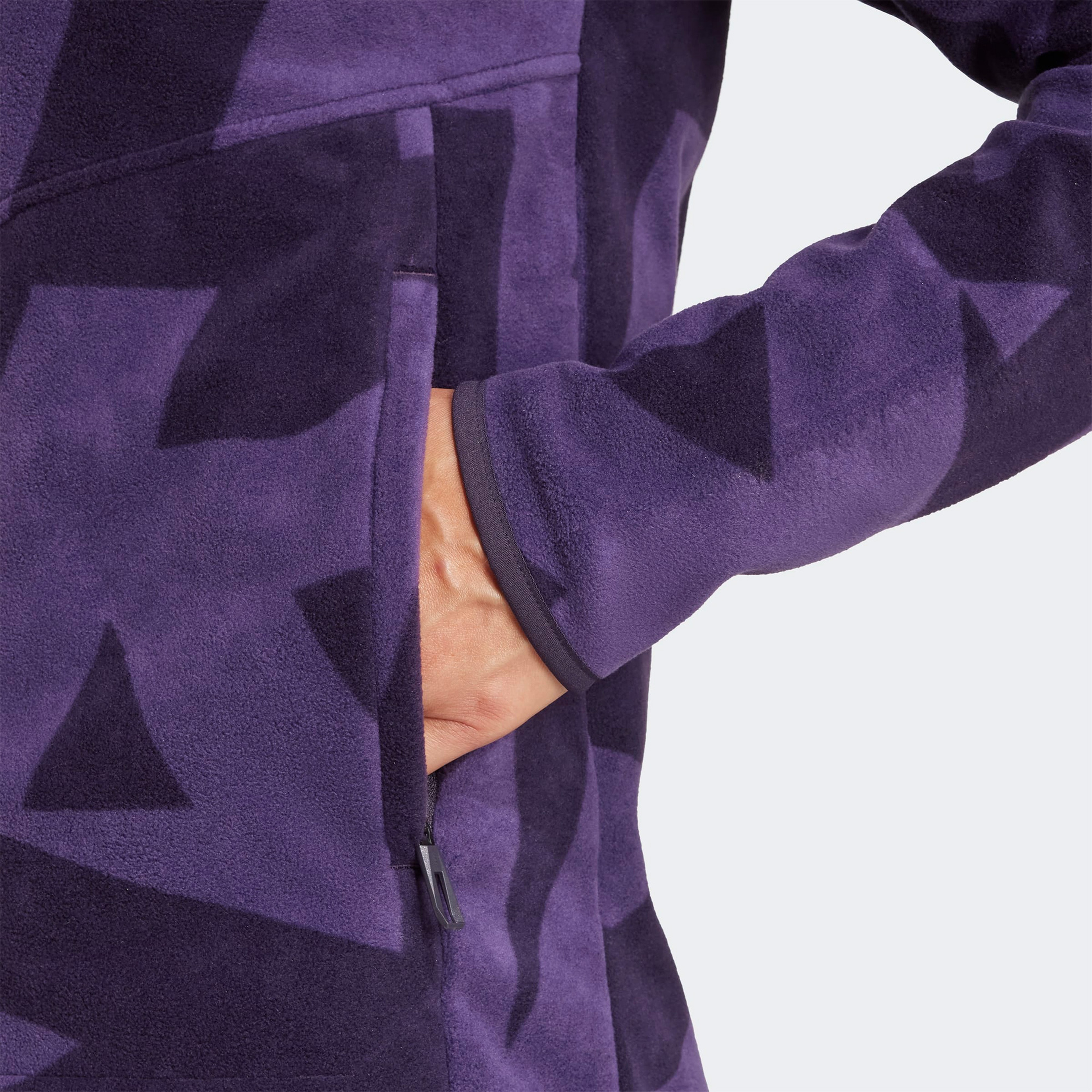adidas Terrex Multi Printed Full Zip Fleece Kadın Mor Yürüyüş Polar