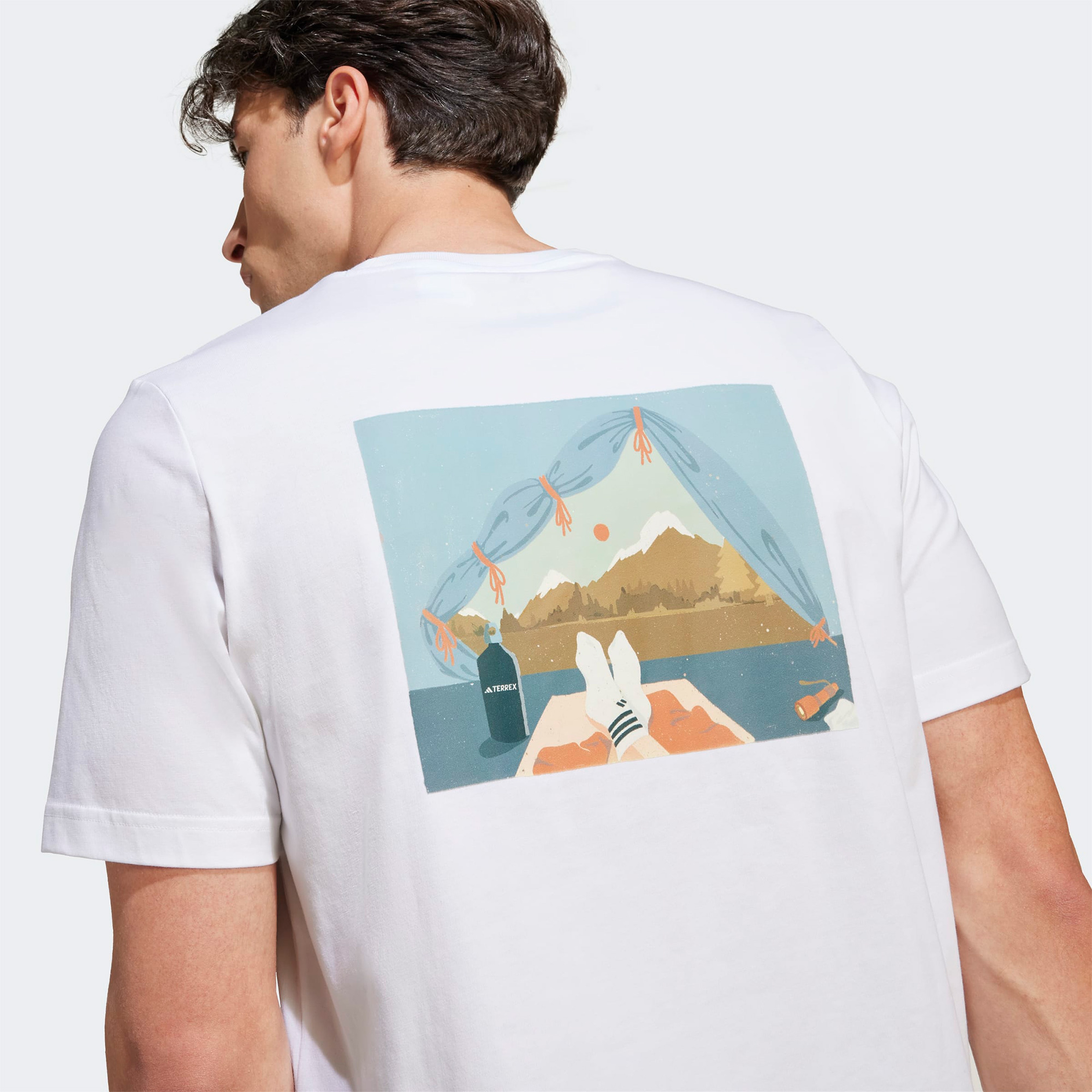 adidas Camp T Erkek Beyaz Yürüyüş T-Shirt
