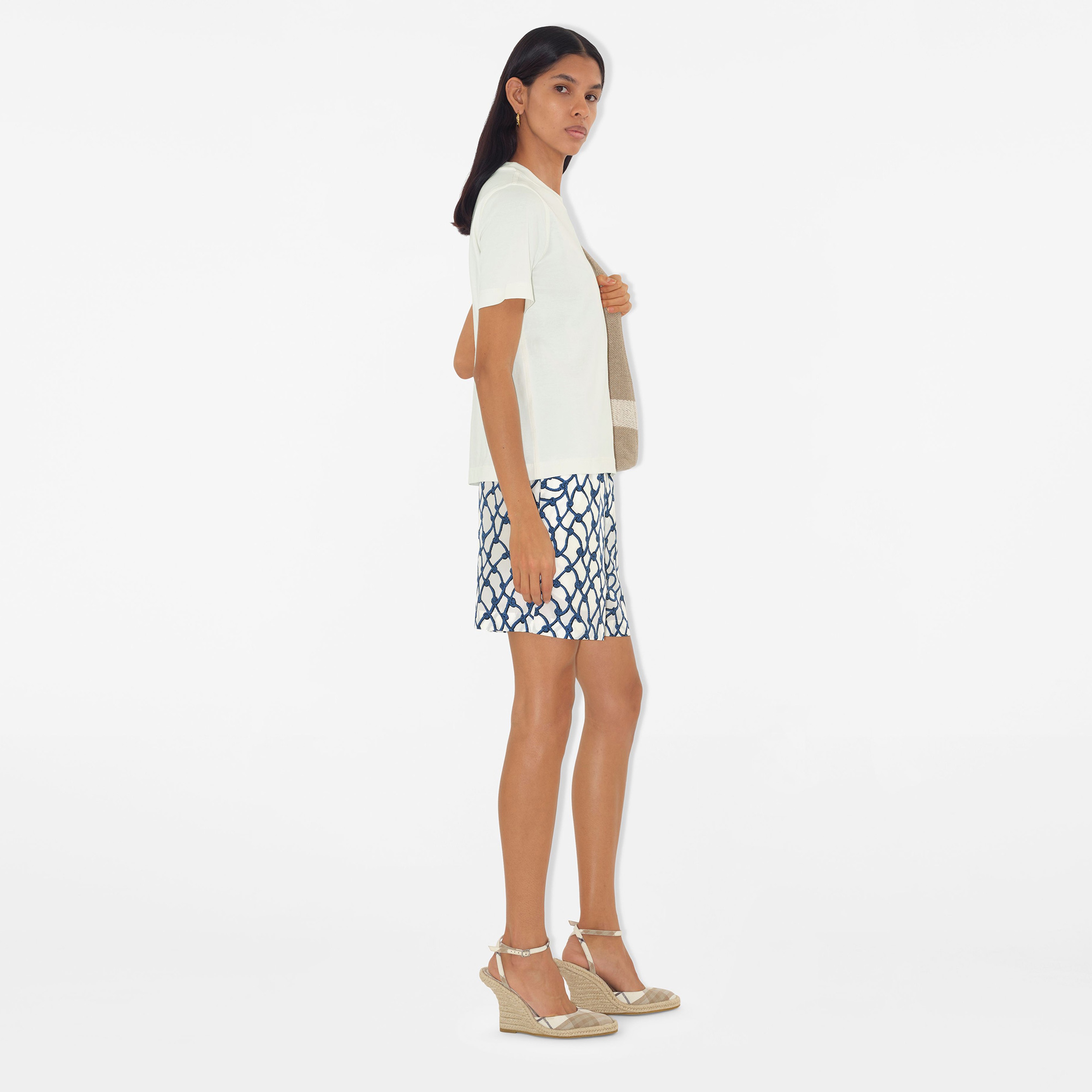 Burberry For Cotton Kadın Beyaz T-Shirt