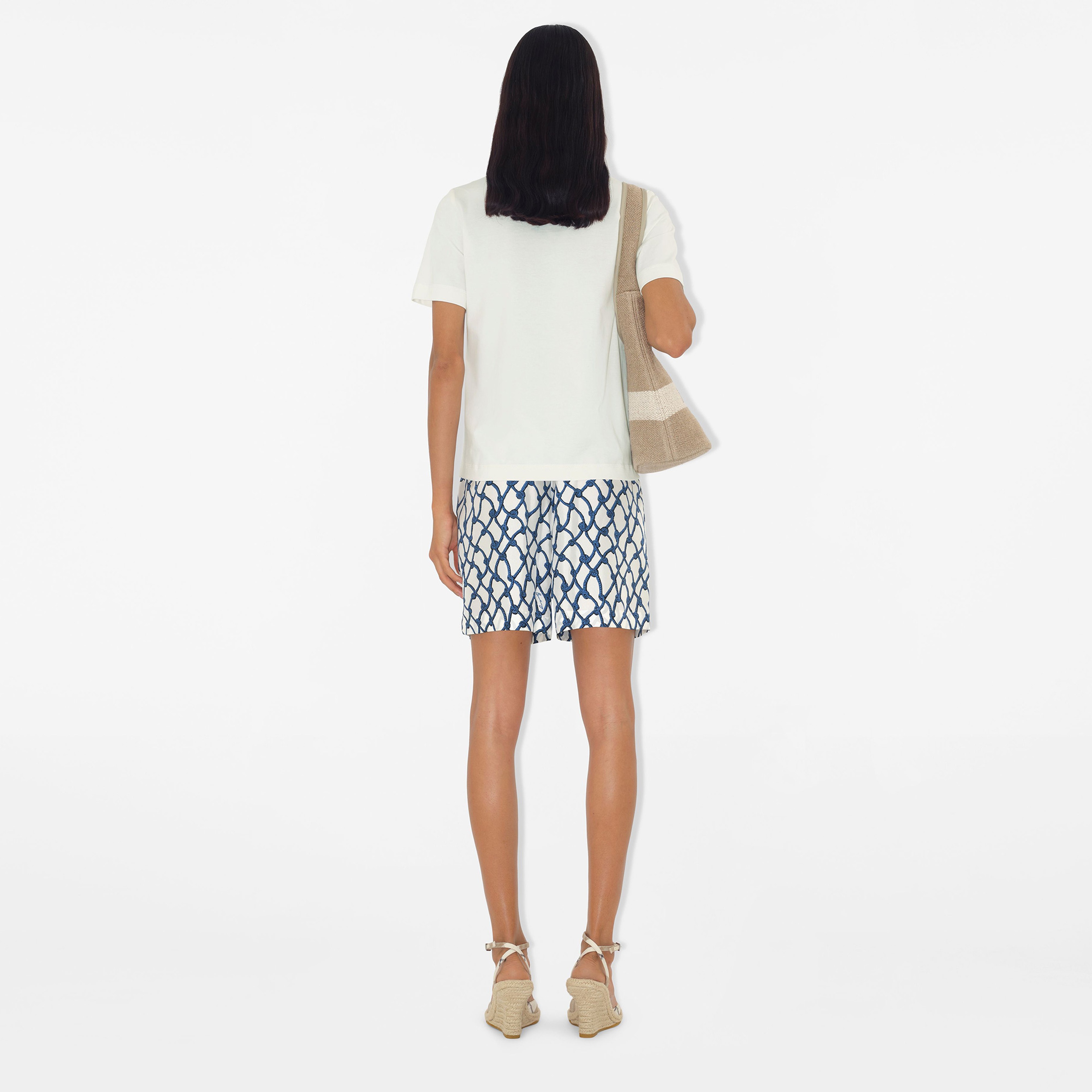 Burberry For Cotton Kadın Beyaz T-Shirt