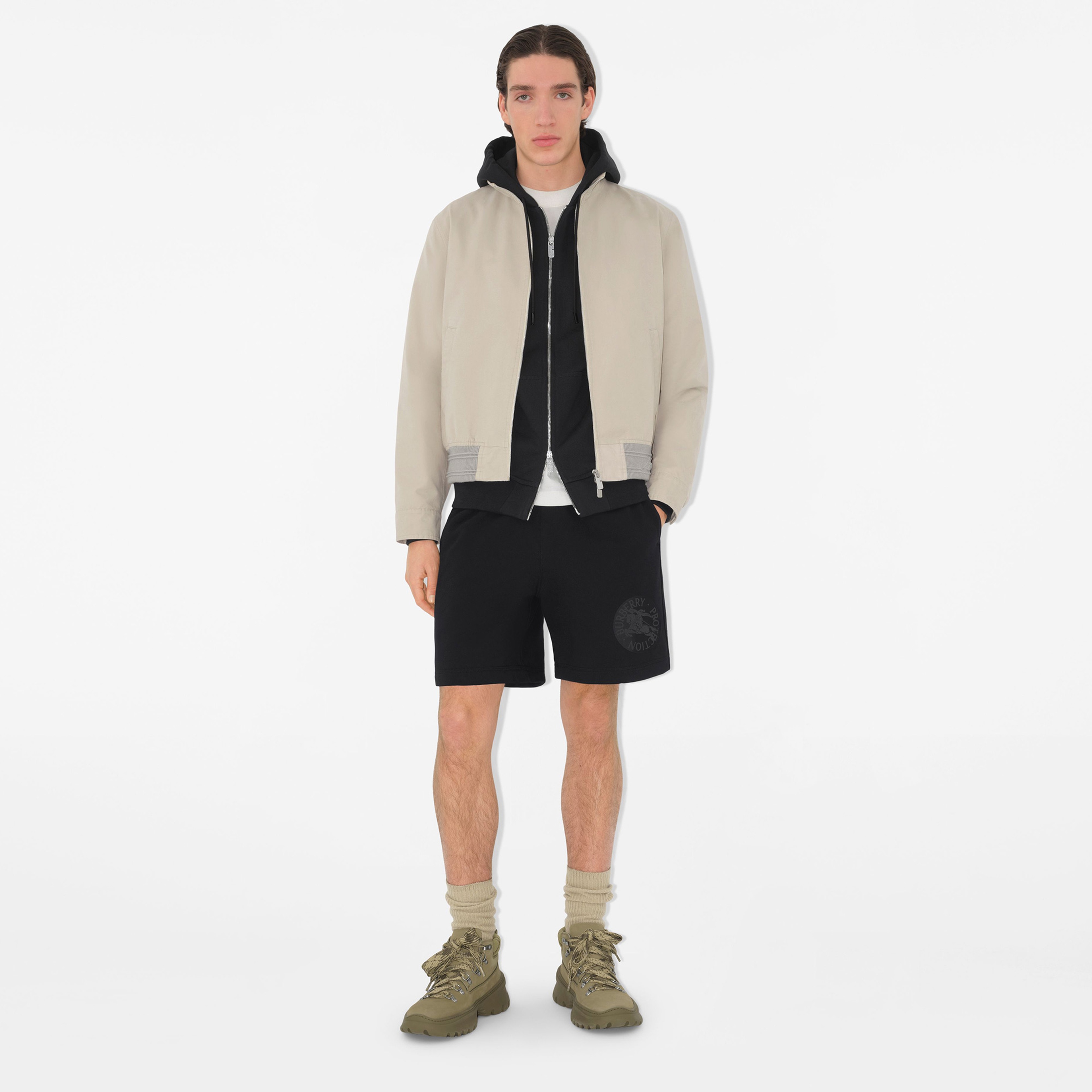 Burberry Sic Badge Cotton Erkek Siyah Şort