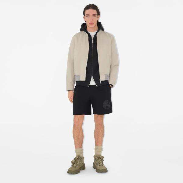 Burberry Sic Badge Cotton Erkek Siyah Şort