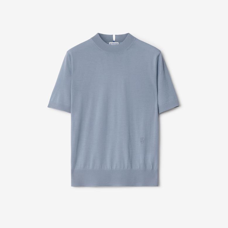 Burberry Uv Wool Top Kadın Mavi Triko