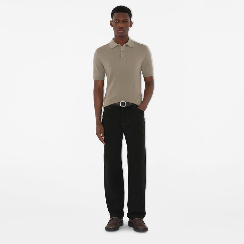 Burberry Smt Crest Wool Erkek Gri Polo