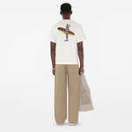 Burberry Sic Surfer Knight Cotton Erkek Beyaz T-Shirt