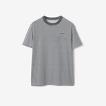 Burberry For Striped Cotton Erkek Gri T-Shirt