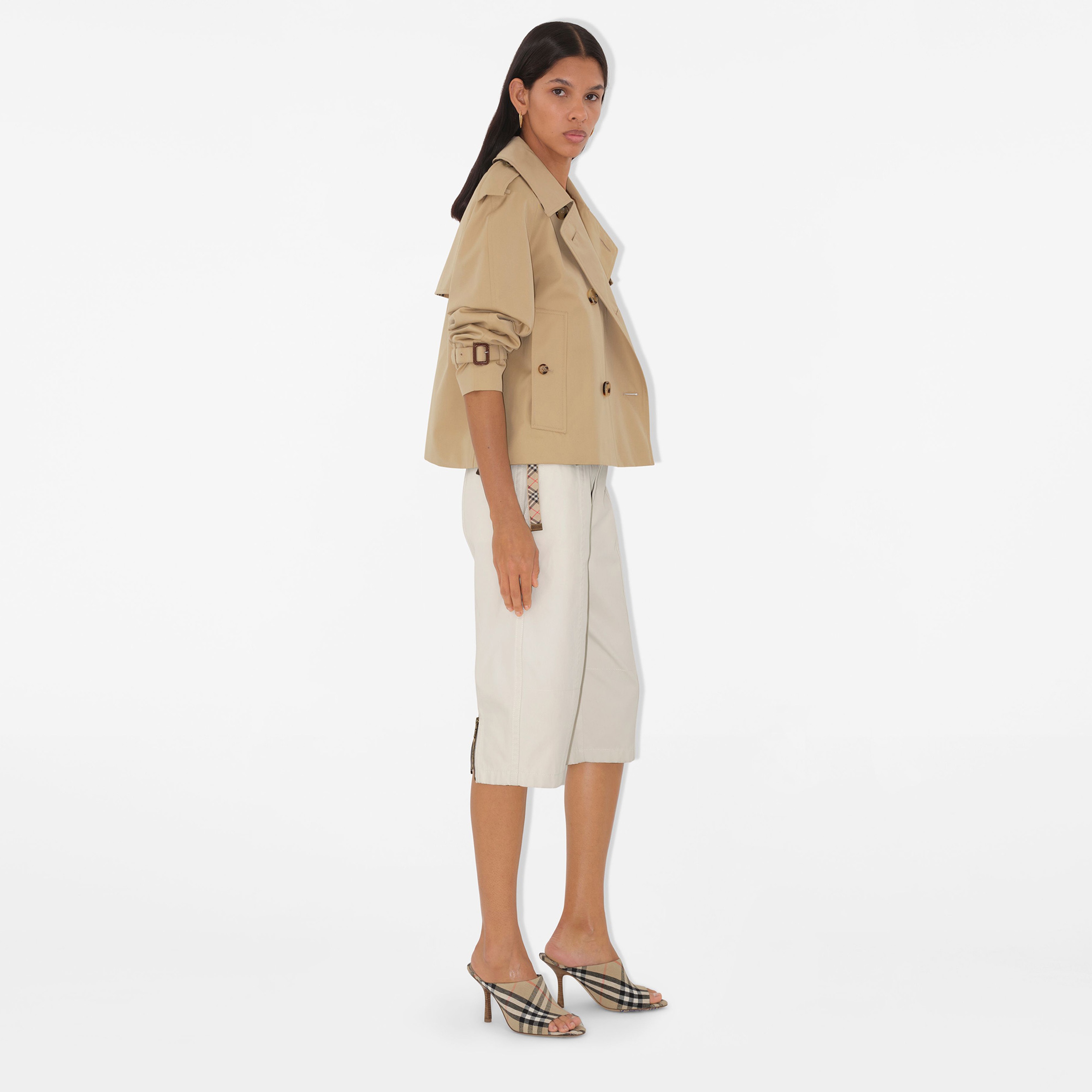 Burberry Sabot Mews Mules Kadın Bej Topuklu Terlik