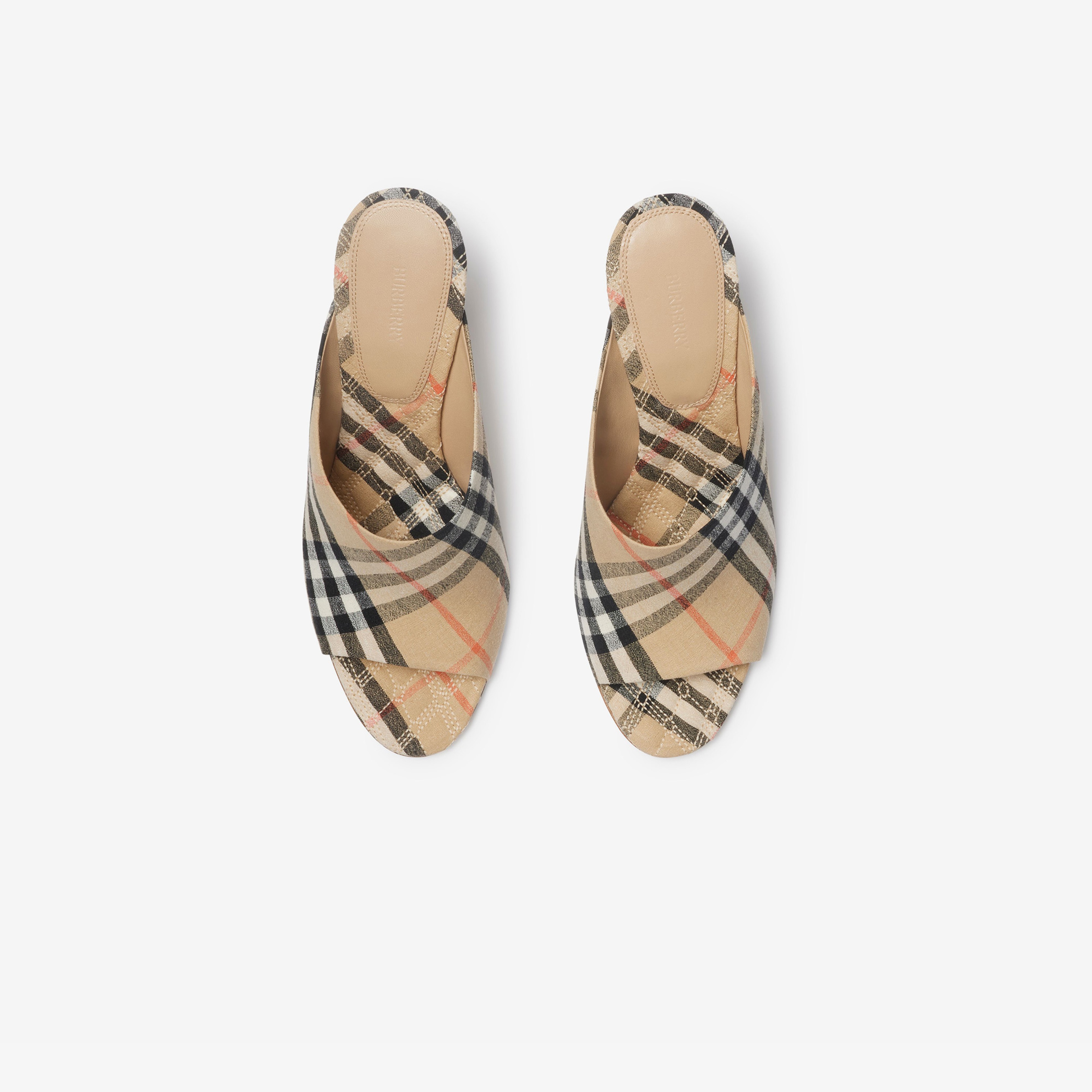 Burberry Sabot Mews Mules Kadın Bej Topuklu Terlik