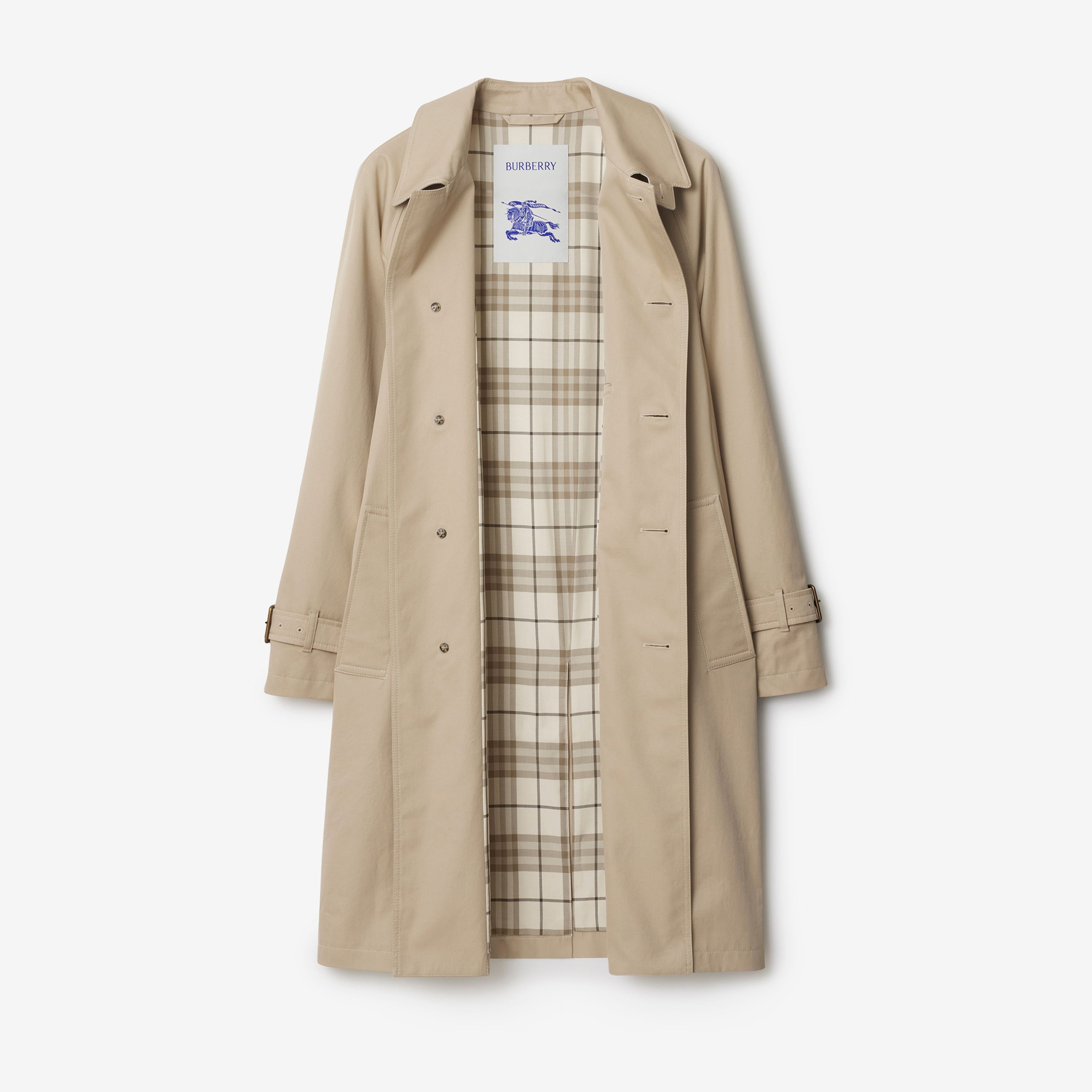 Burberry Cas Long Gabardine Erkek Krem Palto
