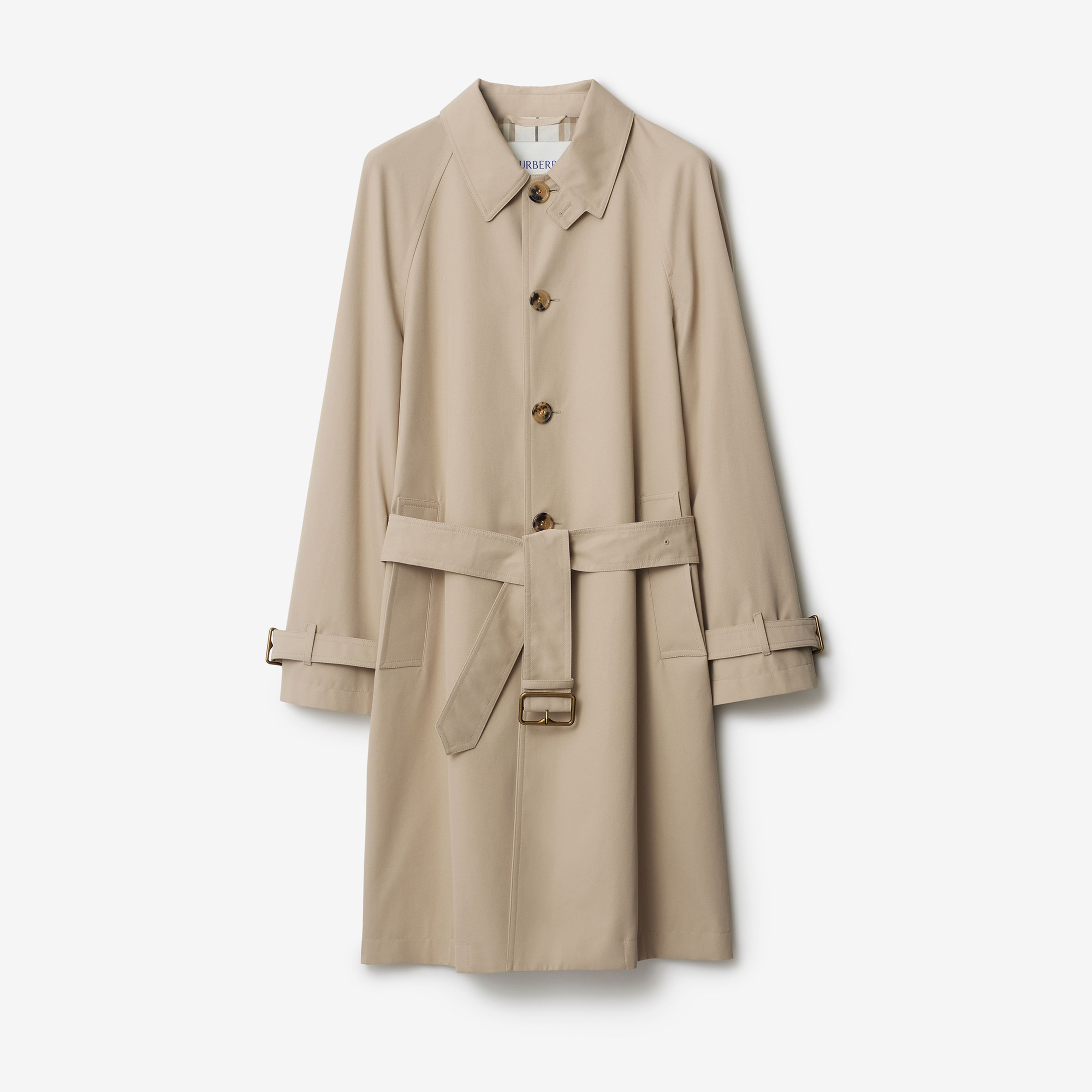 Burberry Cas Long Gabardine Erkek Krem Palto
