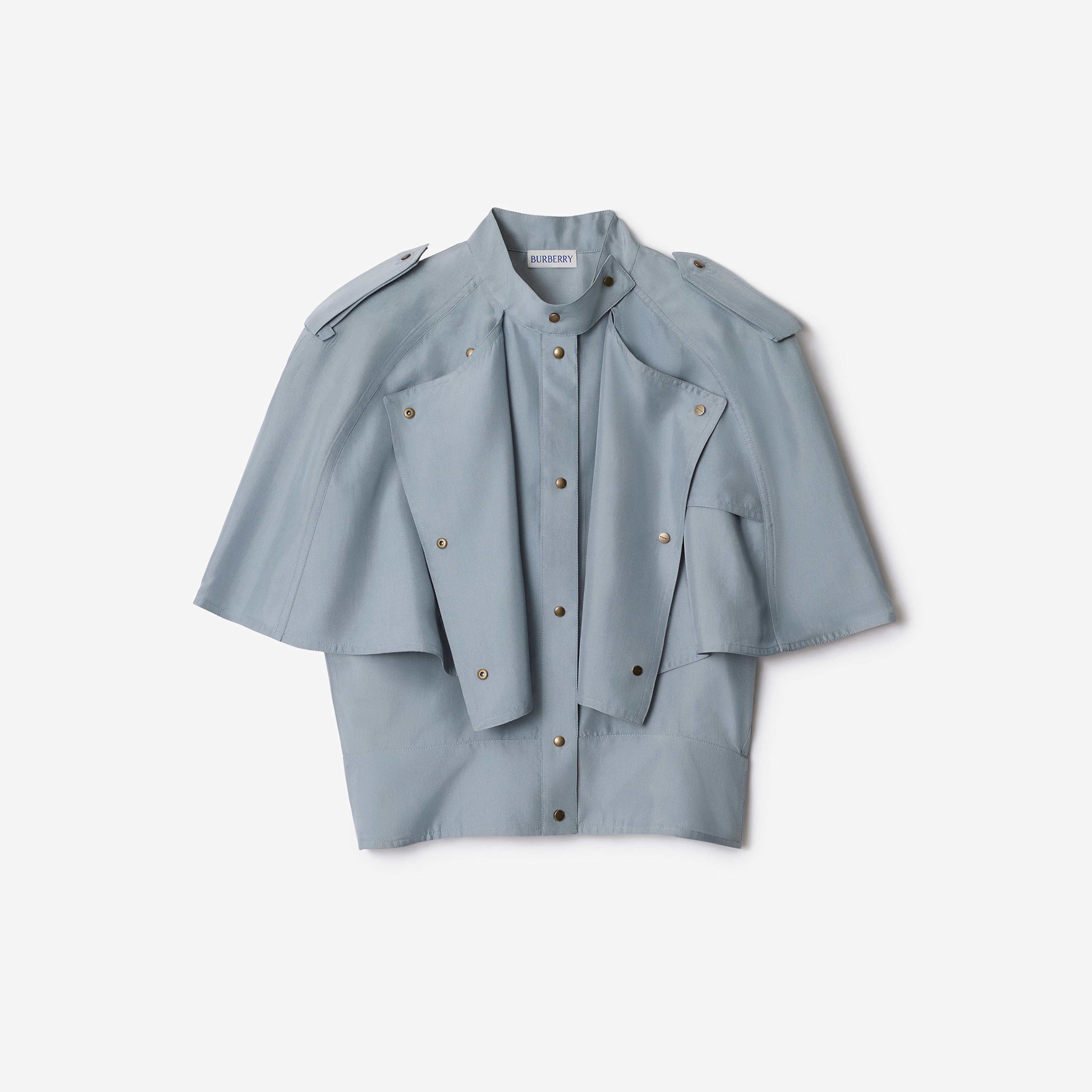 Burberry Giu Silk E Top Kadın Mavi Gömlek