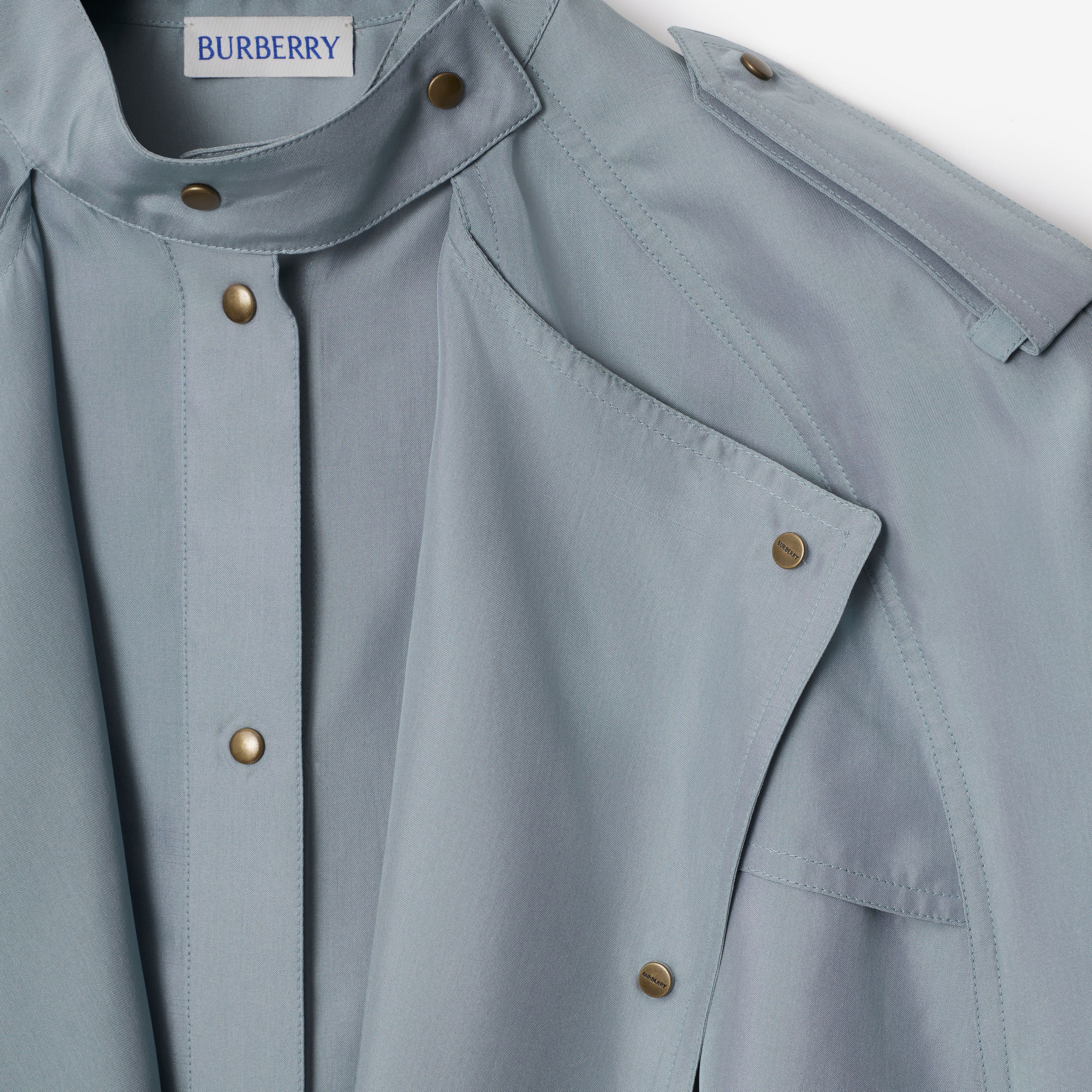 Burberry Giu Silk E Top Kadın Mavi Gömlek
