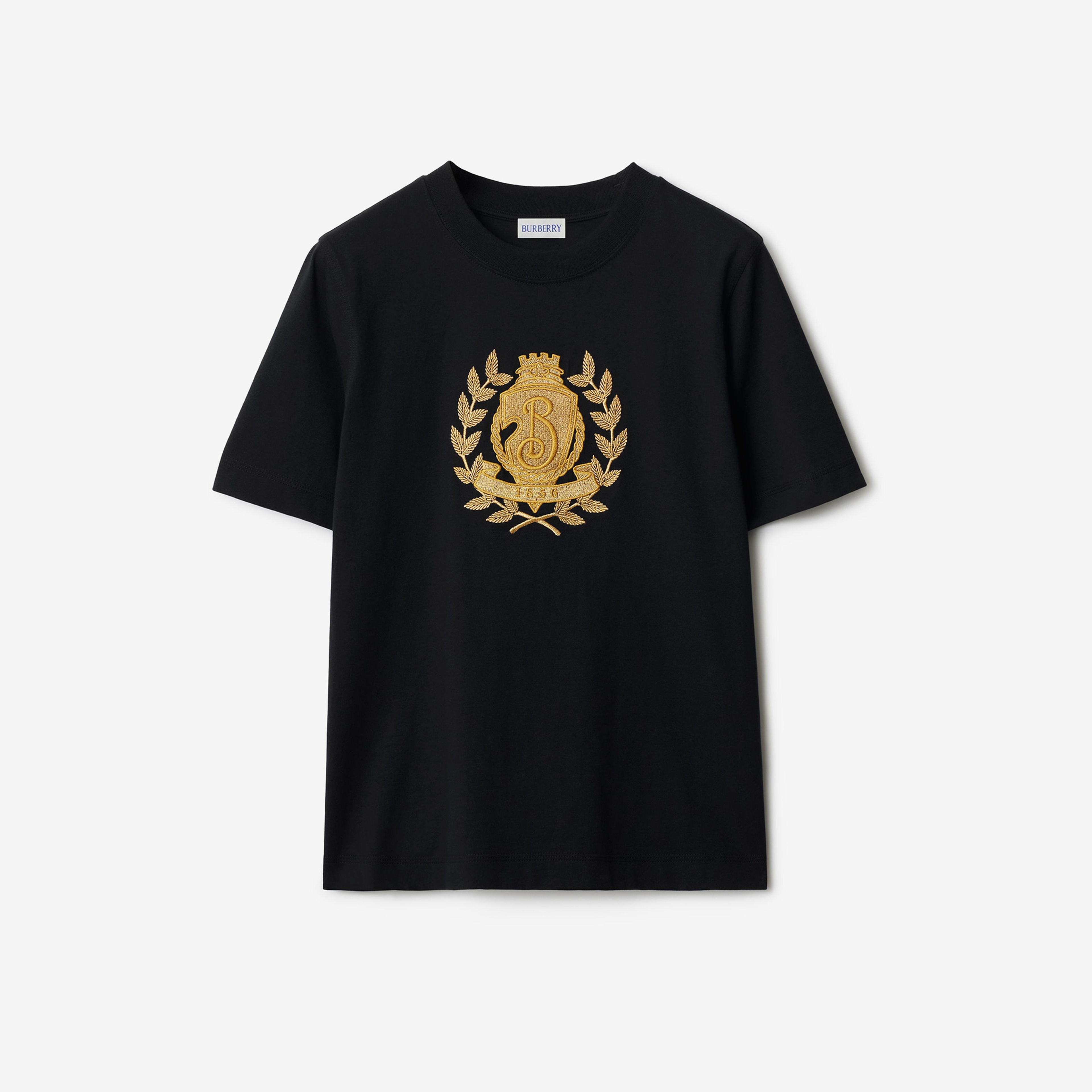Burberry Sic Crest Cotton Kadın Siyah T-Shirt