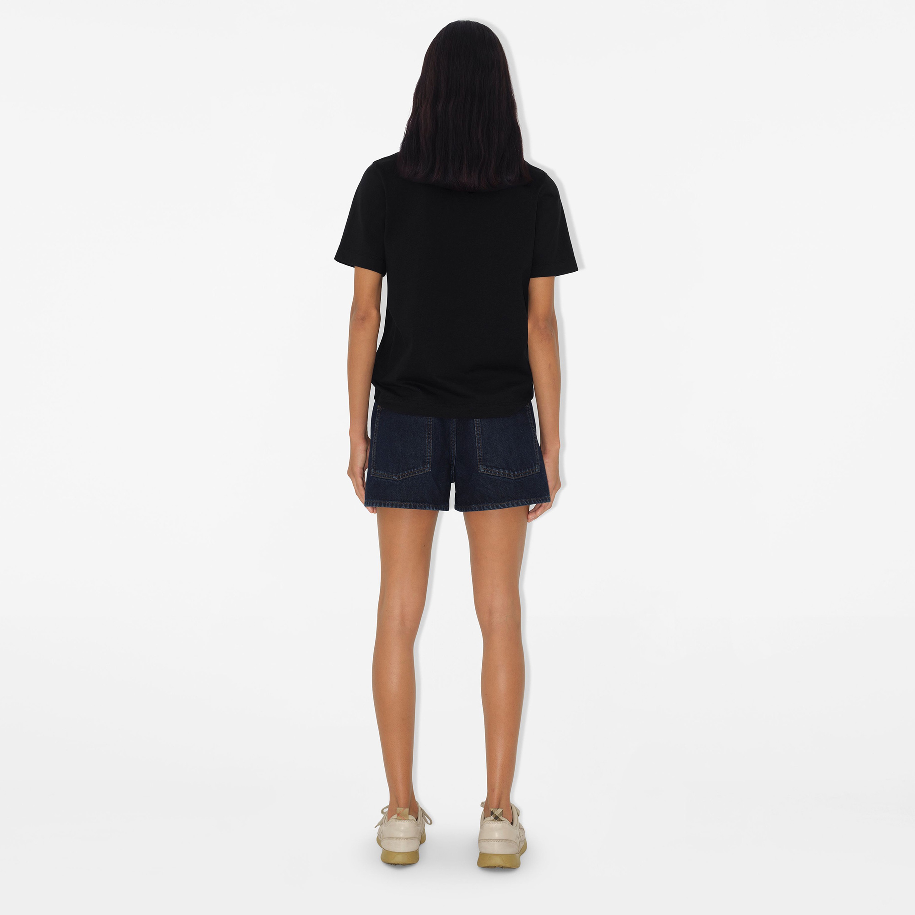 Burberry Sic Crest Cotton Kadın Siyah T-Shirt