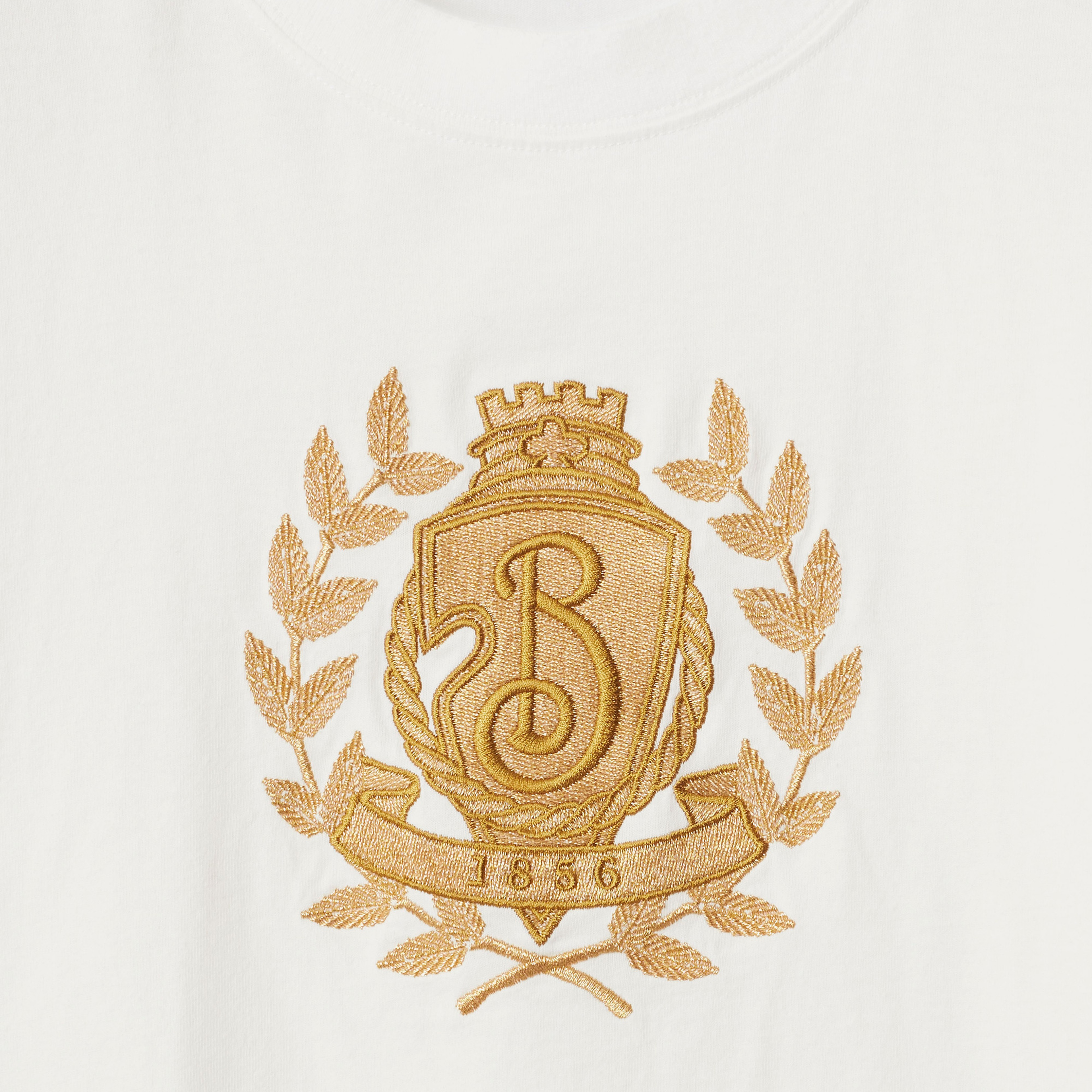 Burberry Sic Crest Cotton Kadın Beyaz T-Shirt