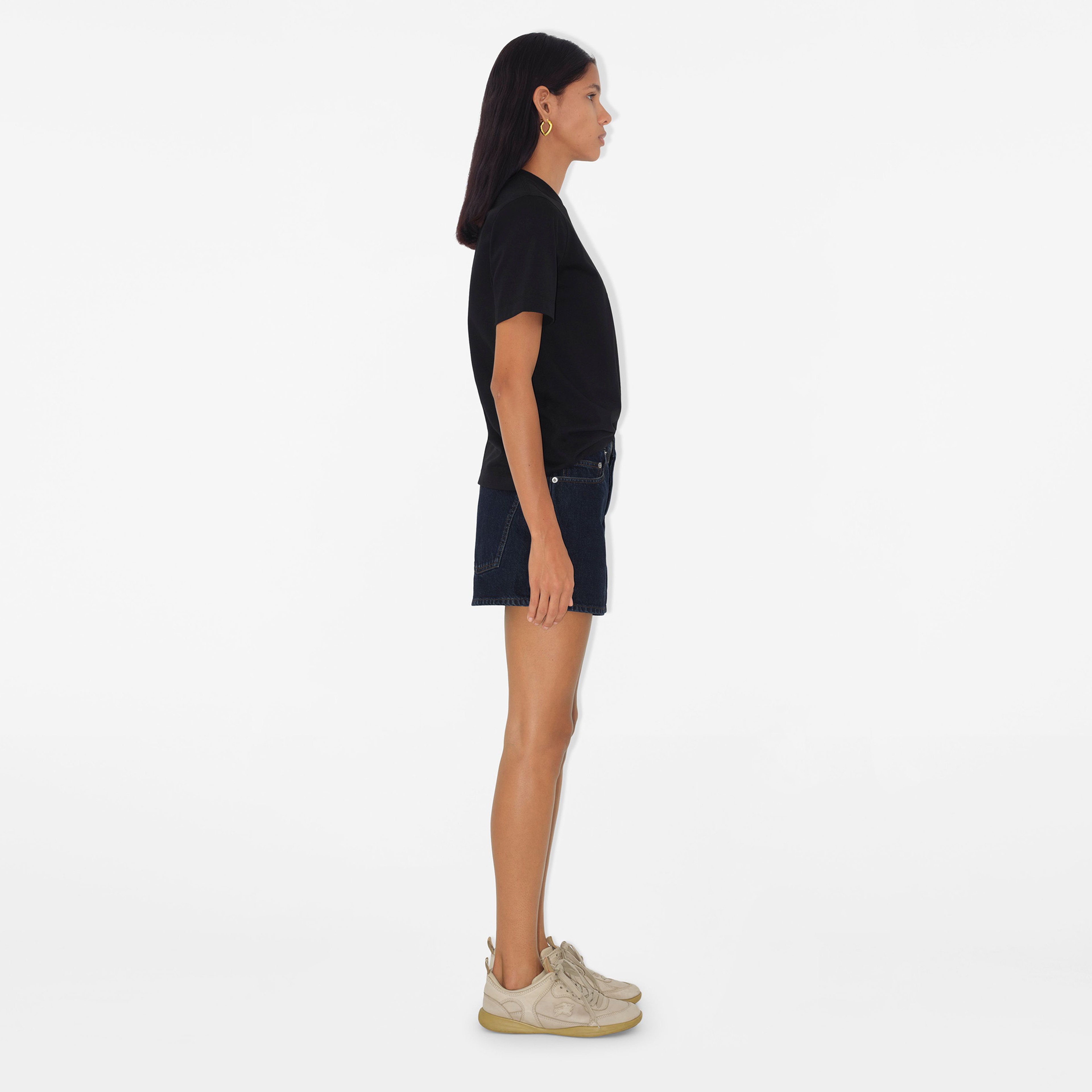 Burberry Sic Crest Cotton Kadın Siyah T-Shirt