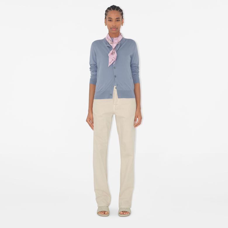 Burberry Skinny Poppy Silk Kadın Mor Fular