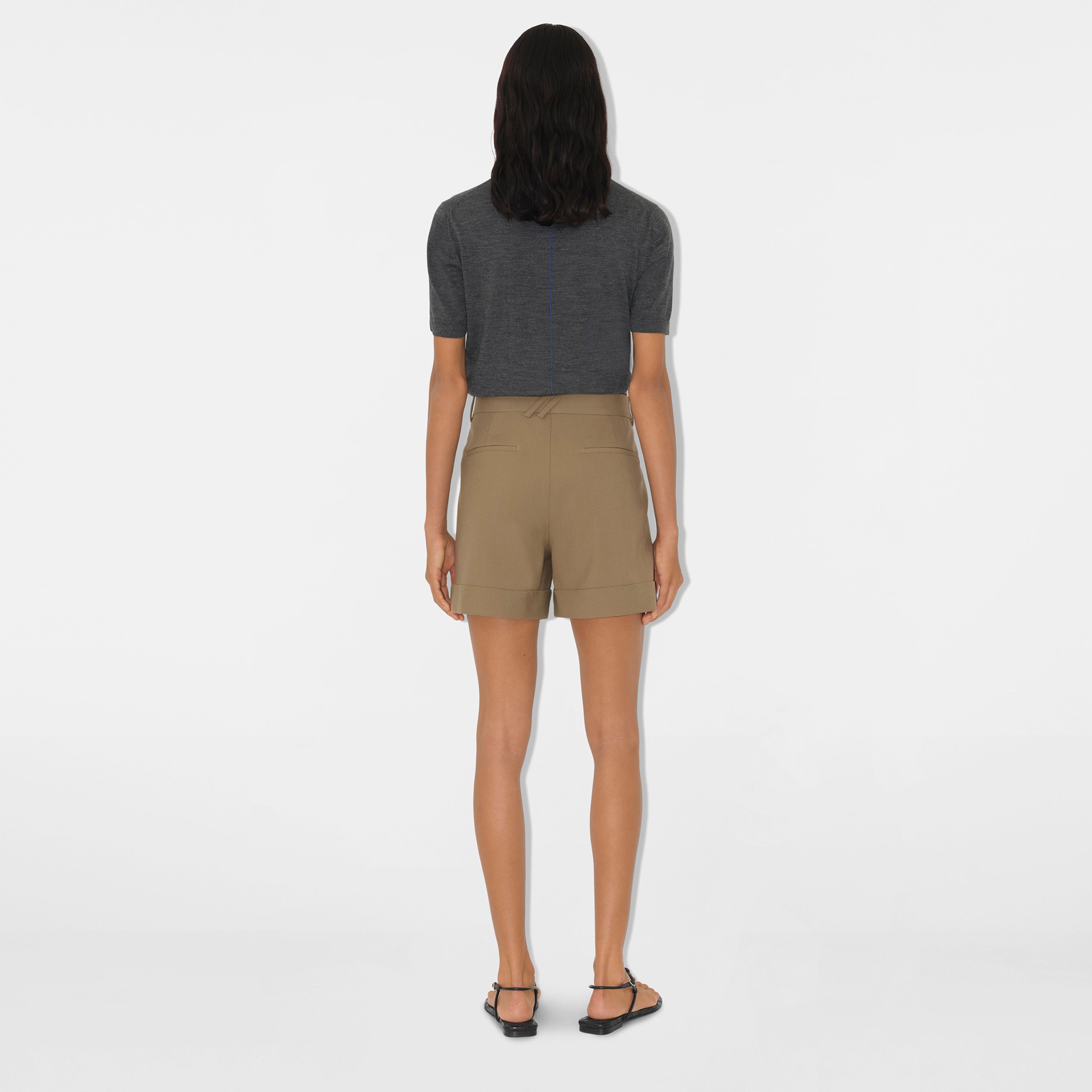 Burberry Giu Wool Tailored Kadın Bej Şort