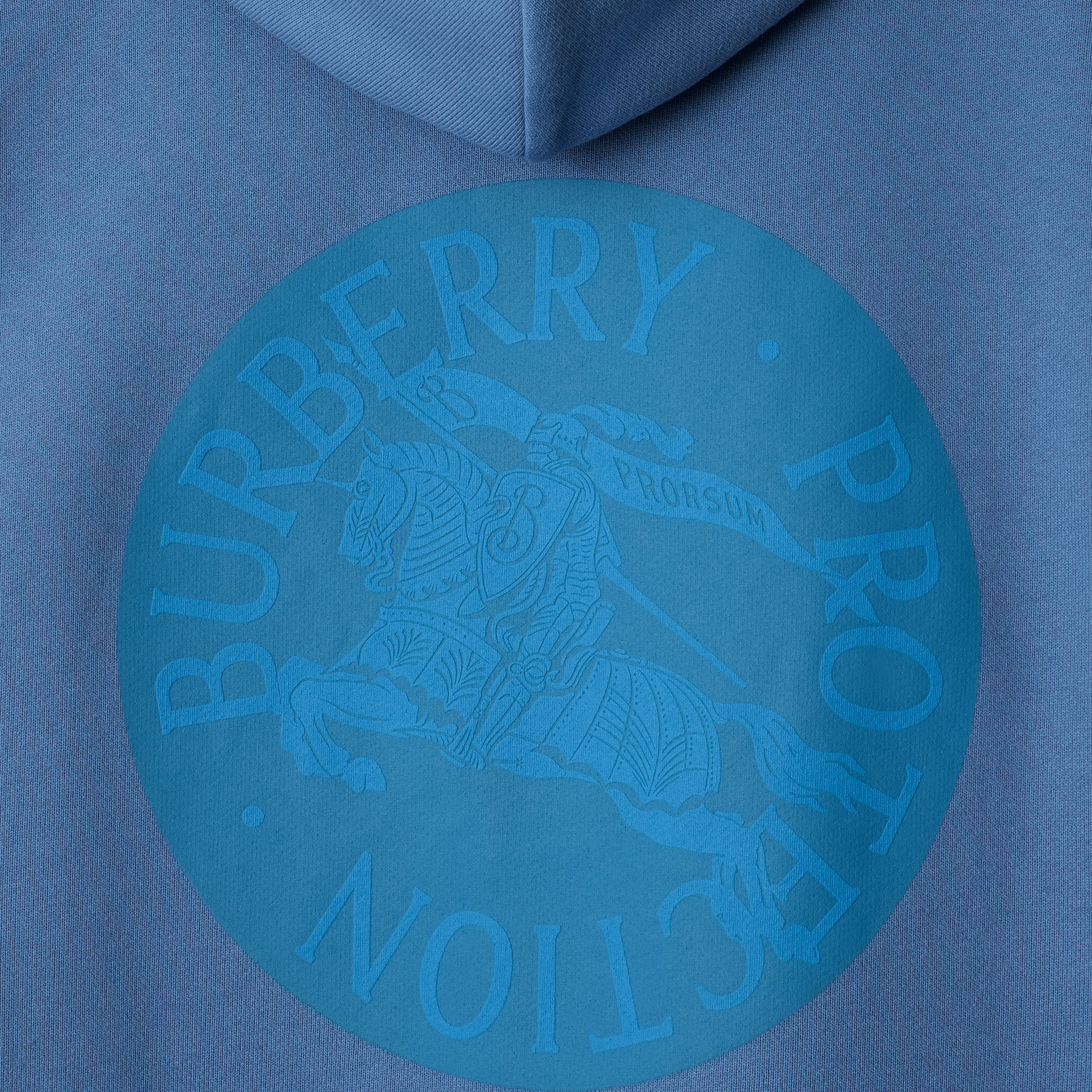 Burberry Sic Badge Cotton Erkek Mavi Hoodie