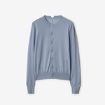 Burberry Uv Wool Cardigan Kadın Mavi Hırka