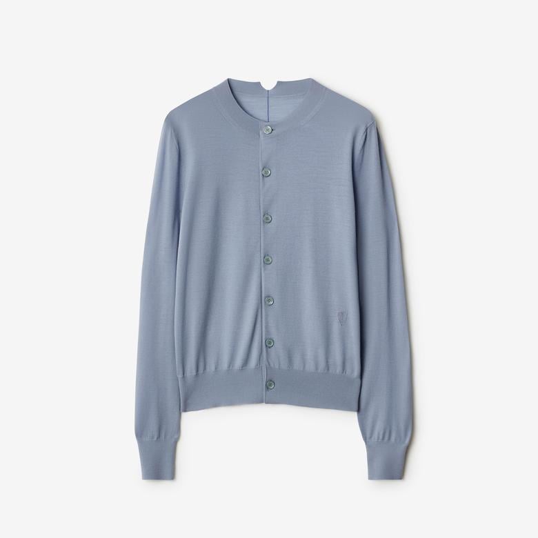 Burberry Uv Wool Cardigan Kadın Mavi Hırka