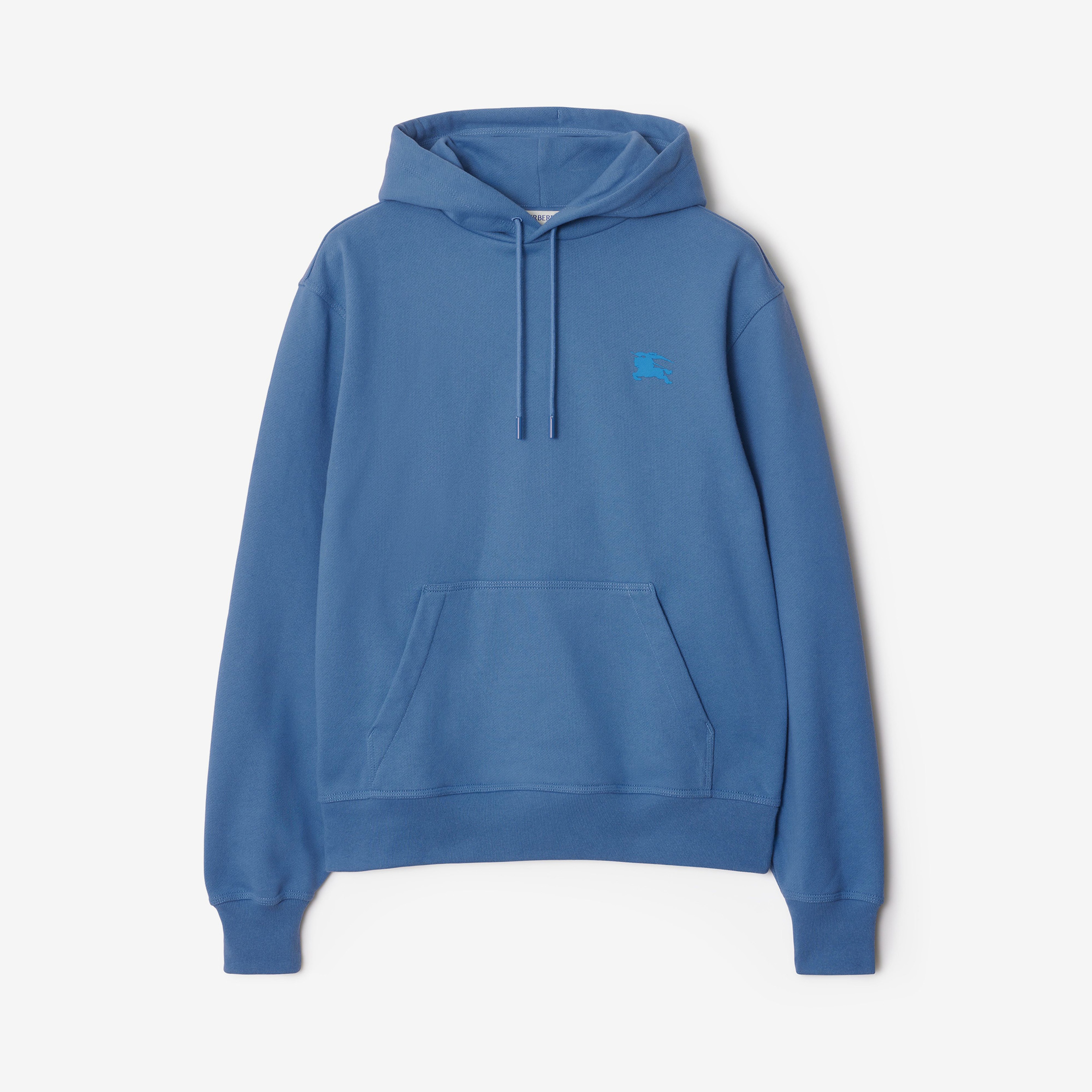 Burberry Sic Badge Cotton Erkek Mavi Hoodie