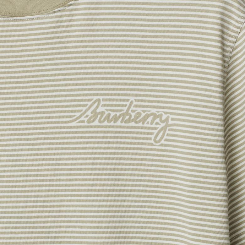 Burberry For Striped Cotton Erkek Bej T-Shirt