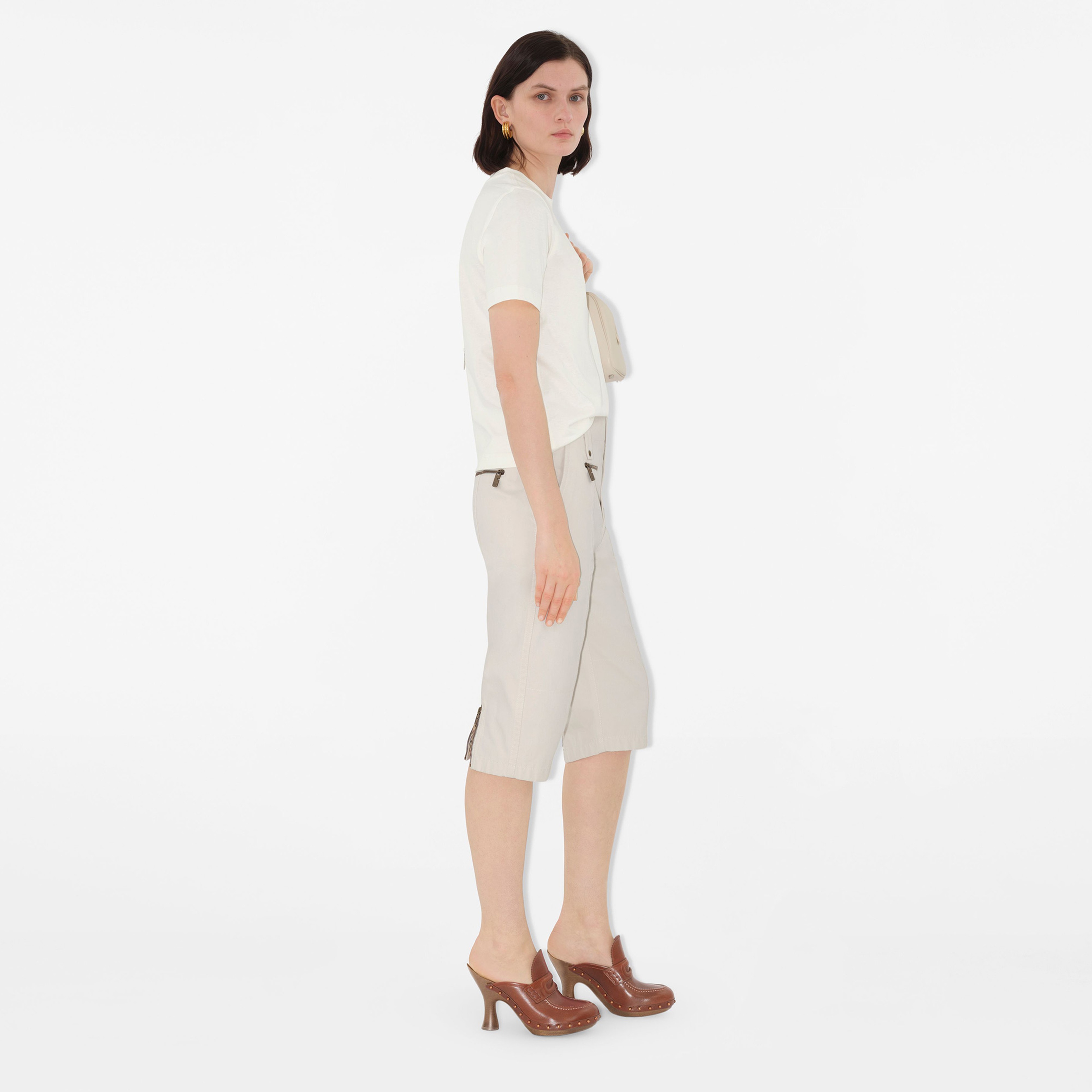 Burberry Sic Crest Cotton Kadın Beyaz T-Shirt