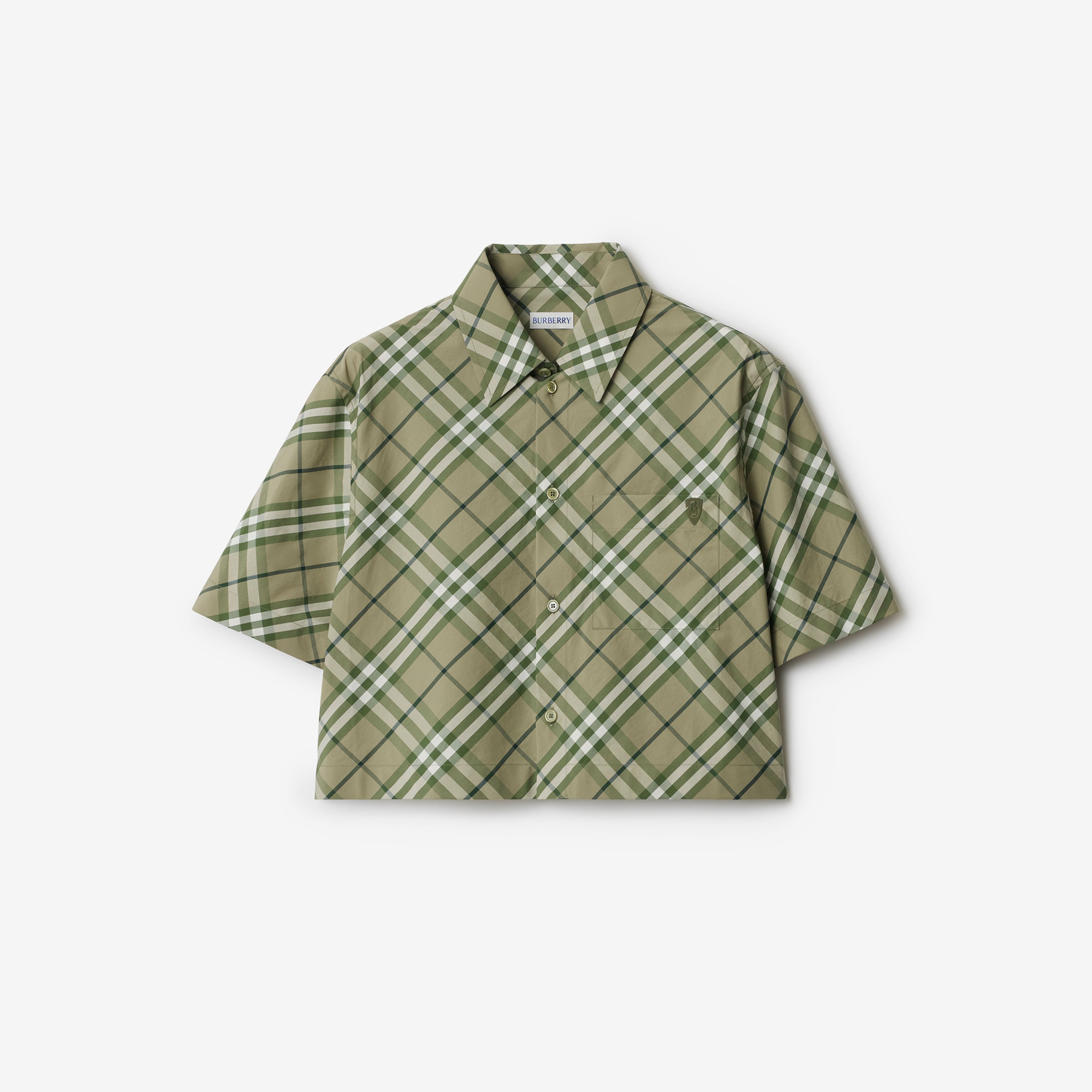 Burberry Gap Cropped Cotton Kadın Yeşil Gömlek