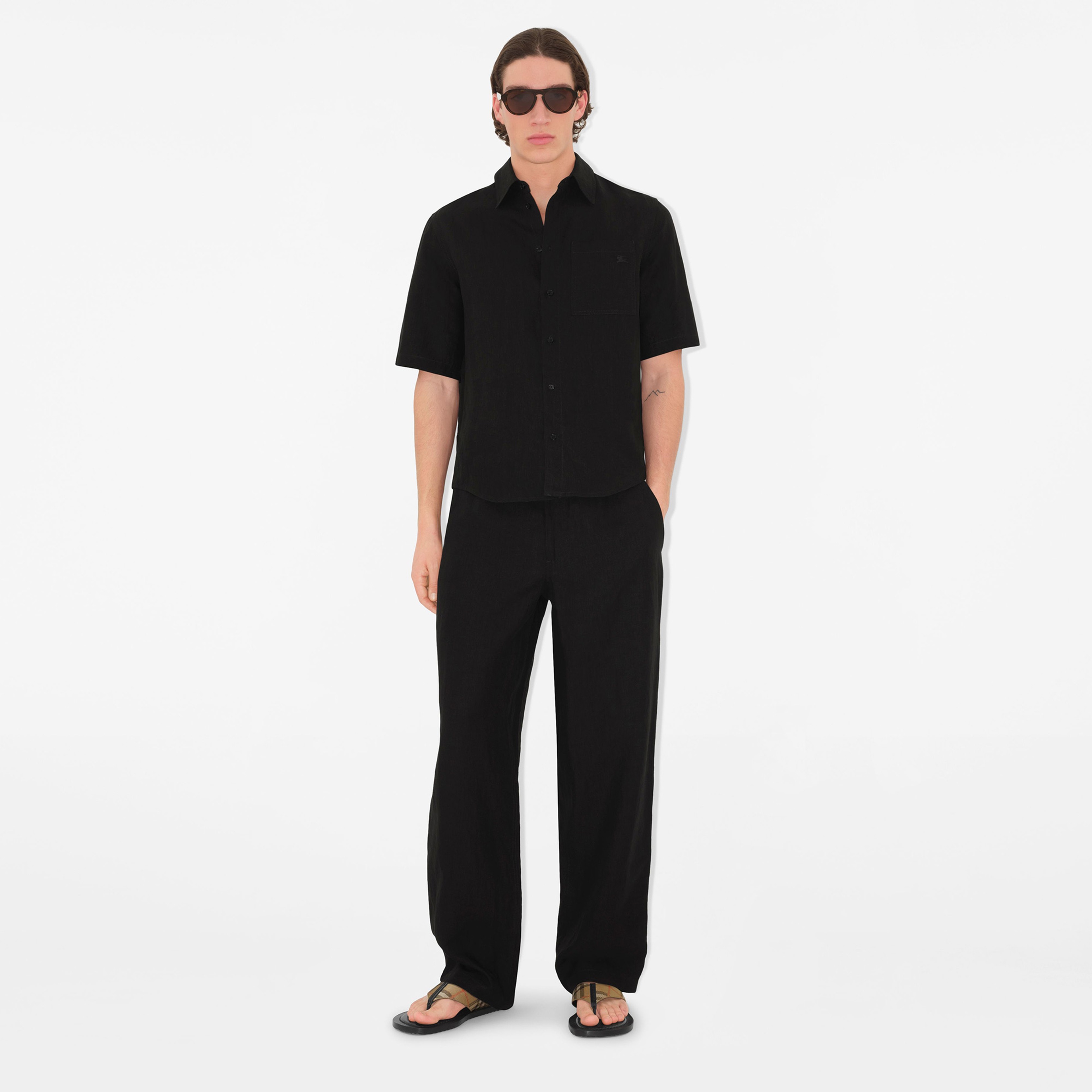 Burberry Cie Erkek Siyah Gömlek