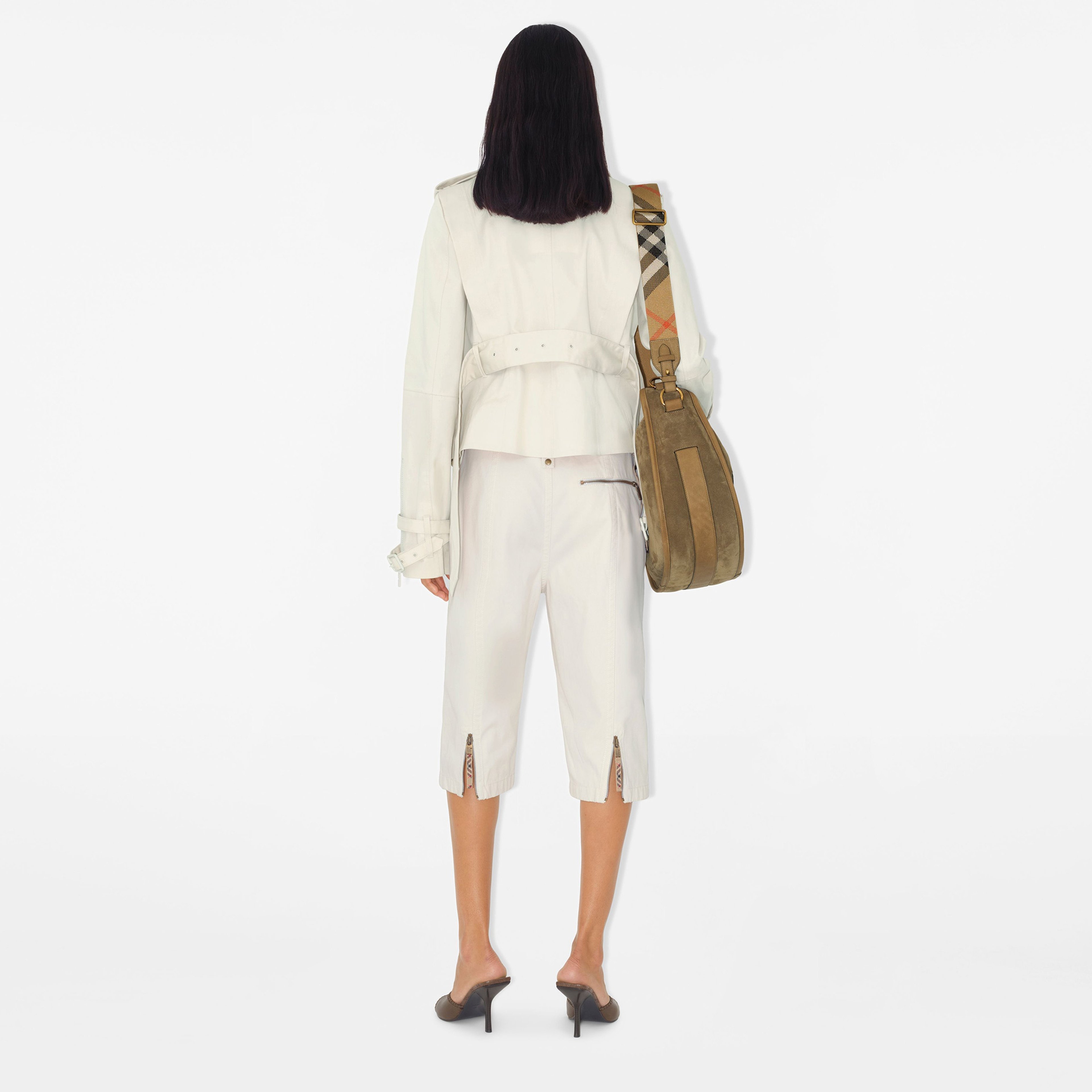 Burberry Cie Cotton Kadın Krem Pantolon