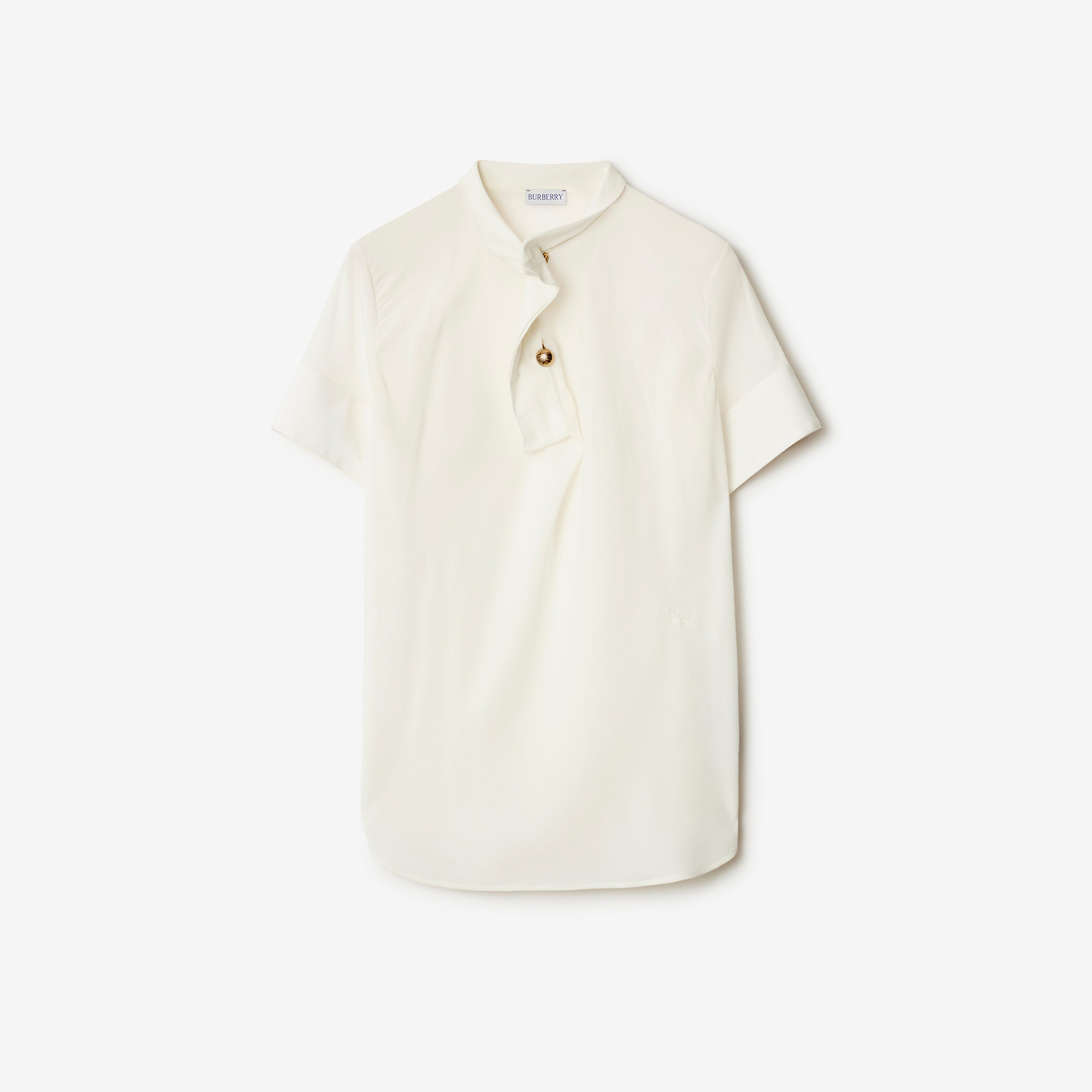 Burberry Gil Silk Top Kadın Krem Gömlek