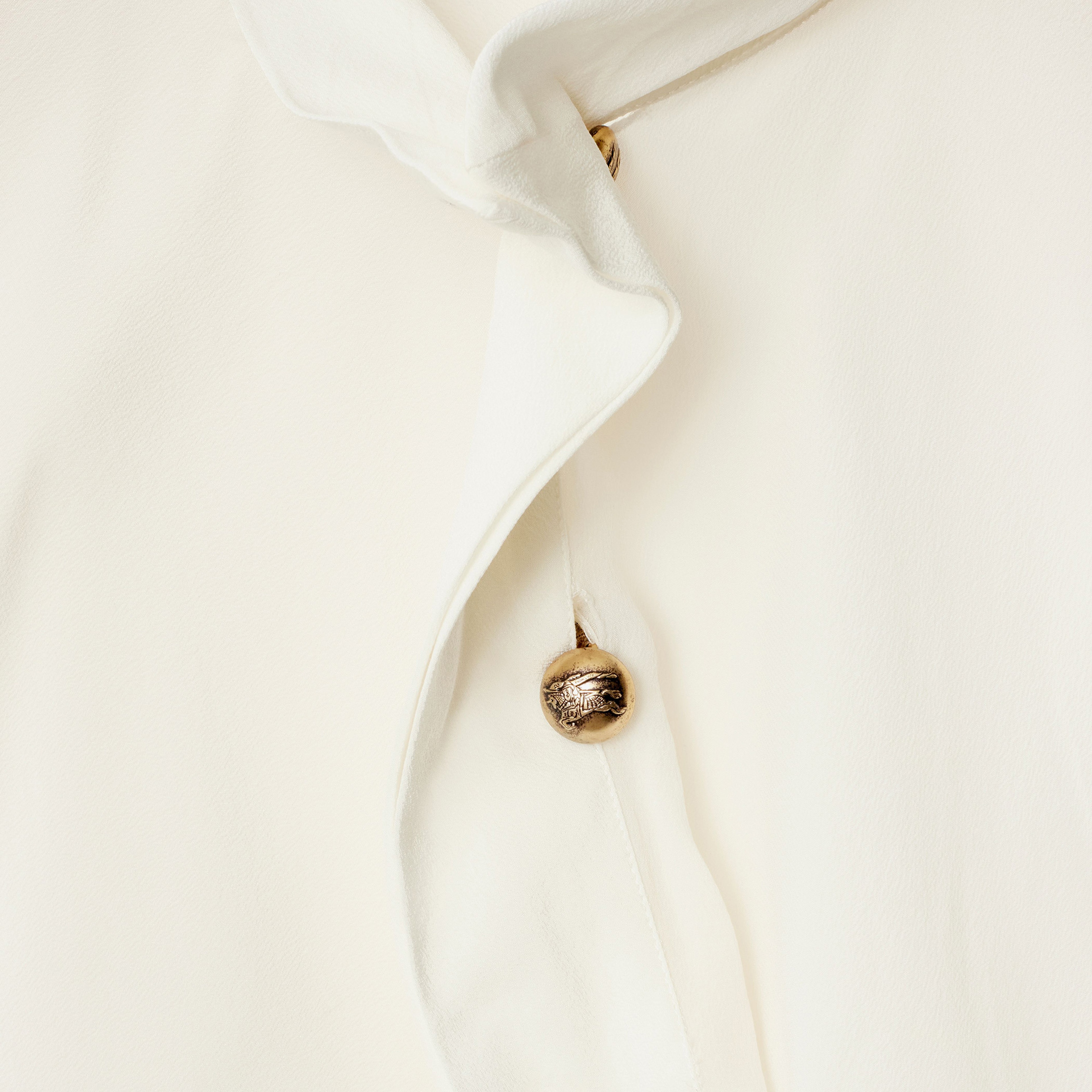 Burberry Gil Silk Top Kadın Krem Gömlek