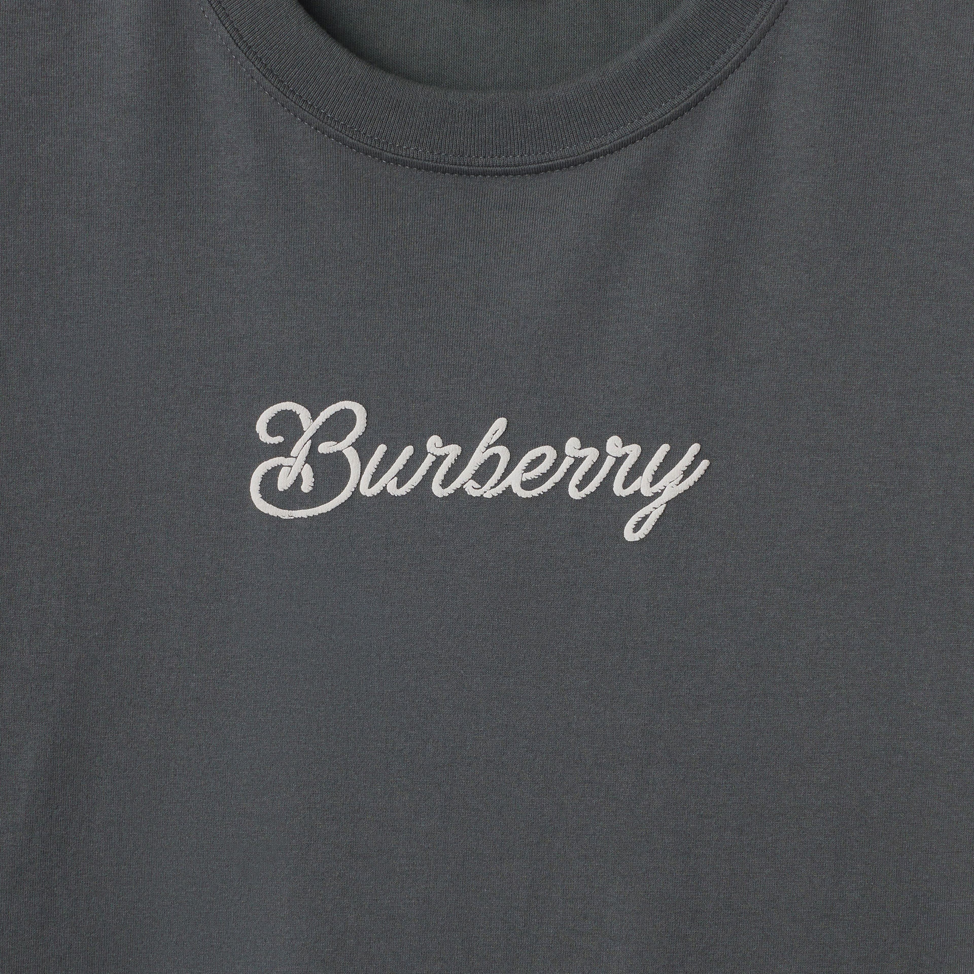 Burberry Sic Surfer Knight Cotton Erkek Gri T-Shirt