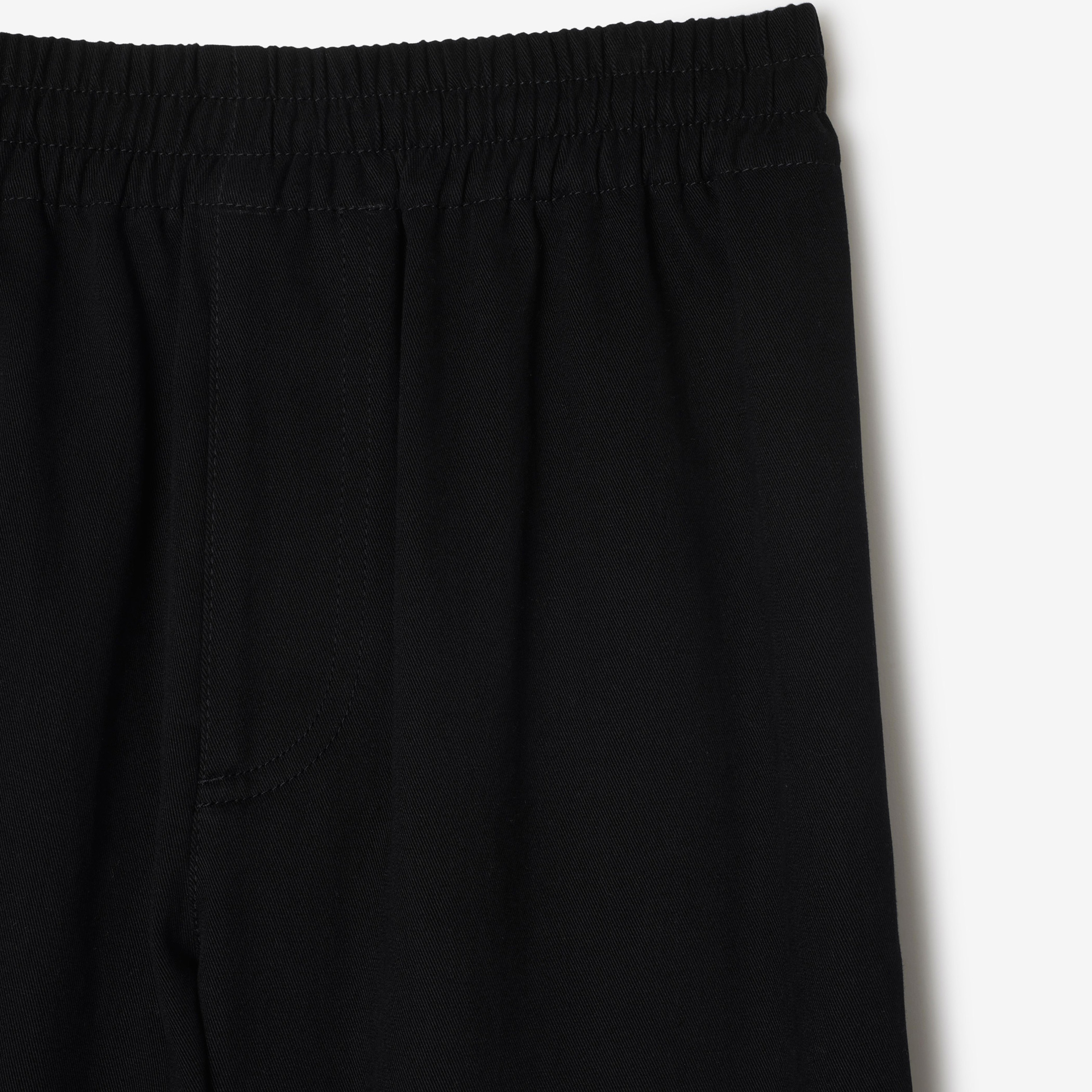 Burberry Pan Cotton Gabardine Erkek Siyah Pantolon