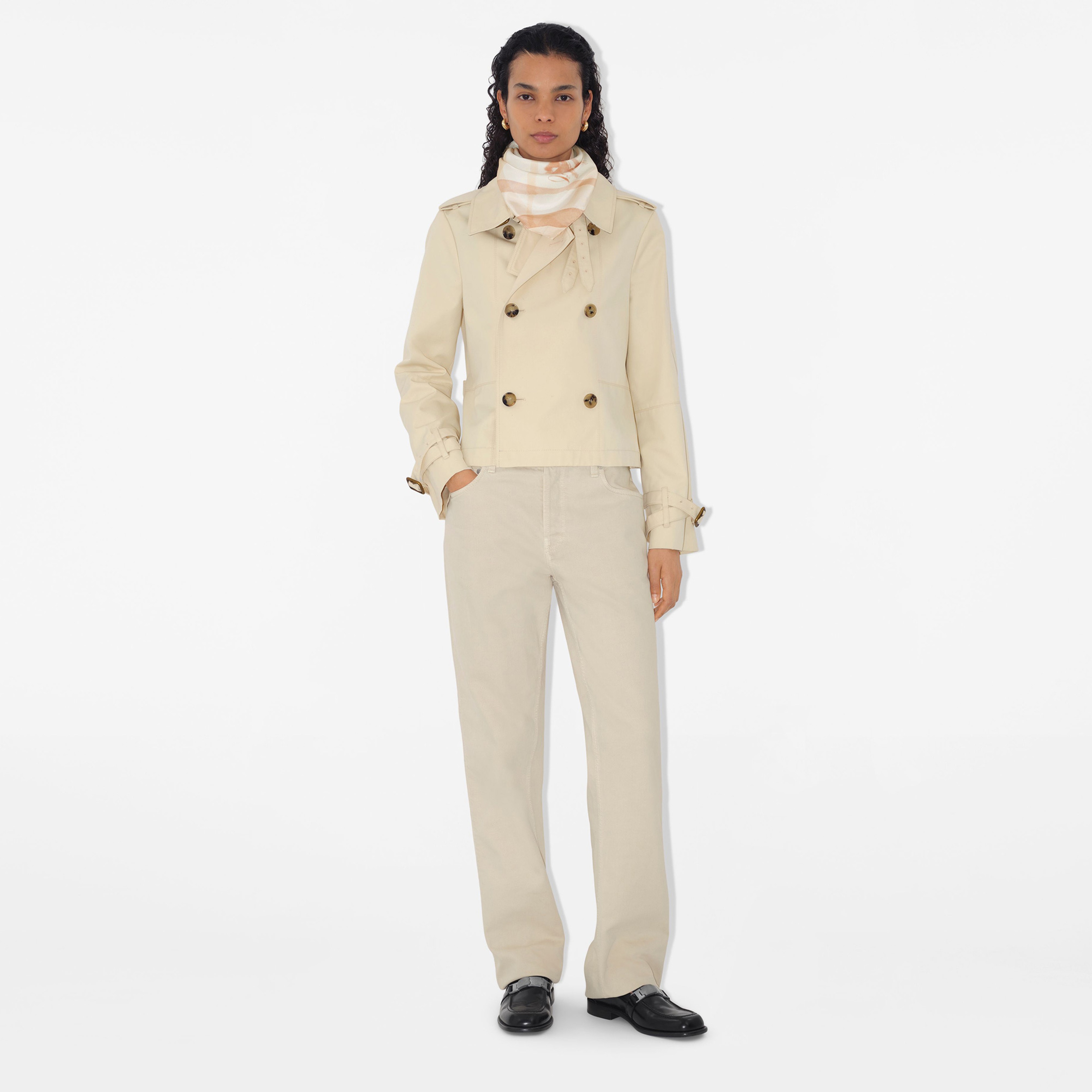 Burberry Watercolour Silk Kadın Beyaz Fular