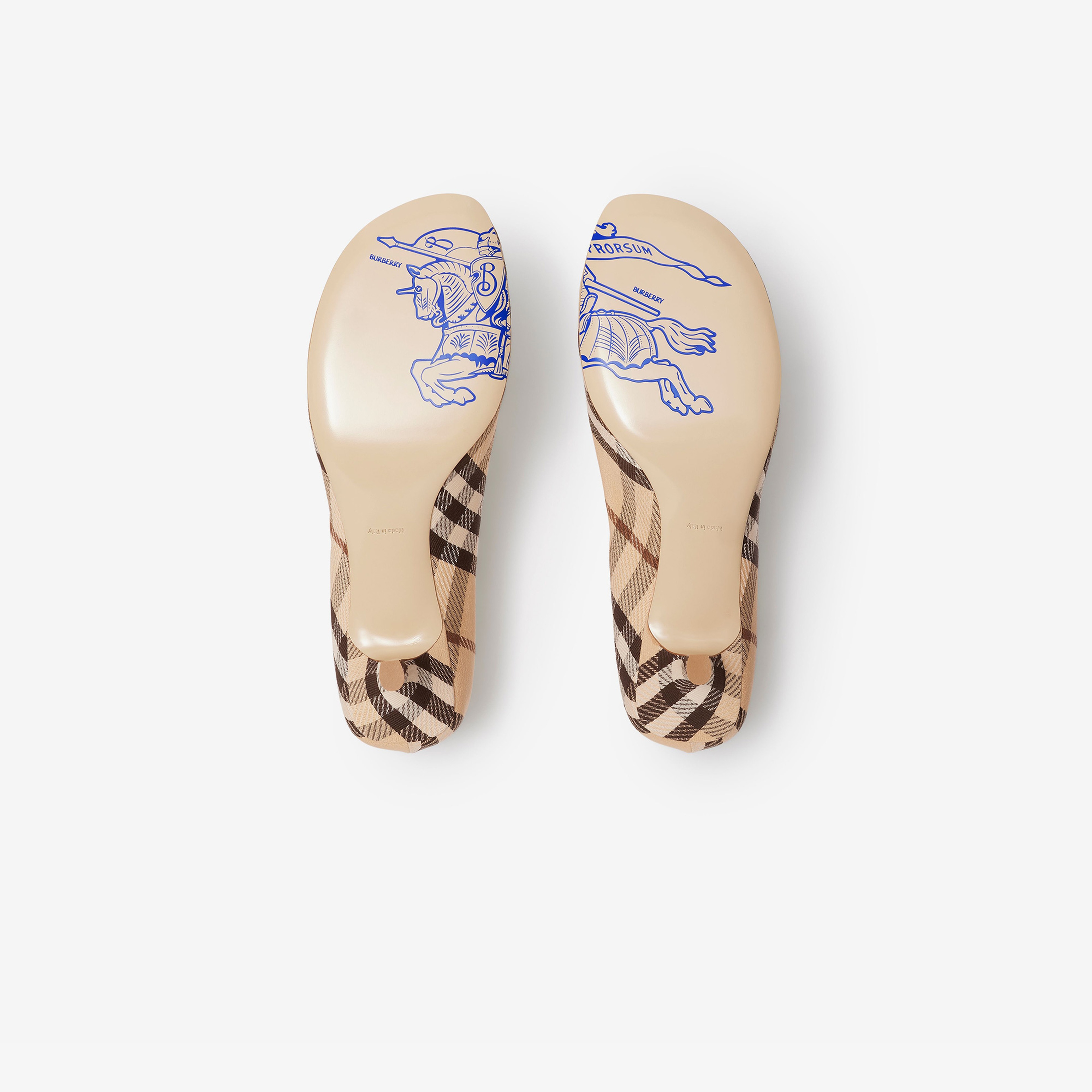 Burberry Court Low Pumps Kadın Krem Topuklu Terlik