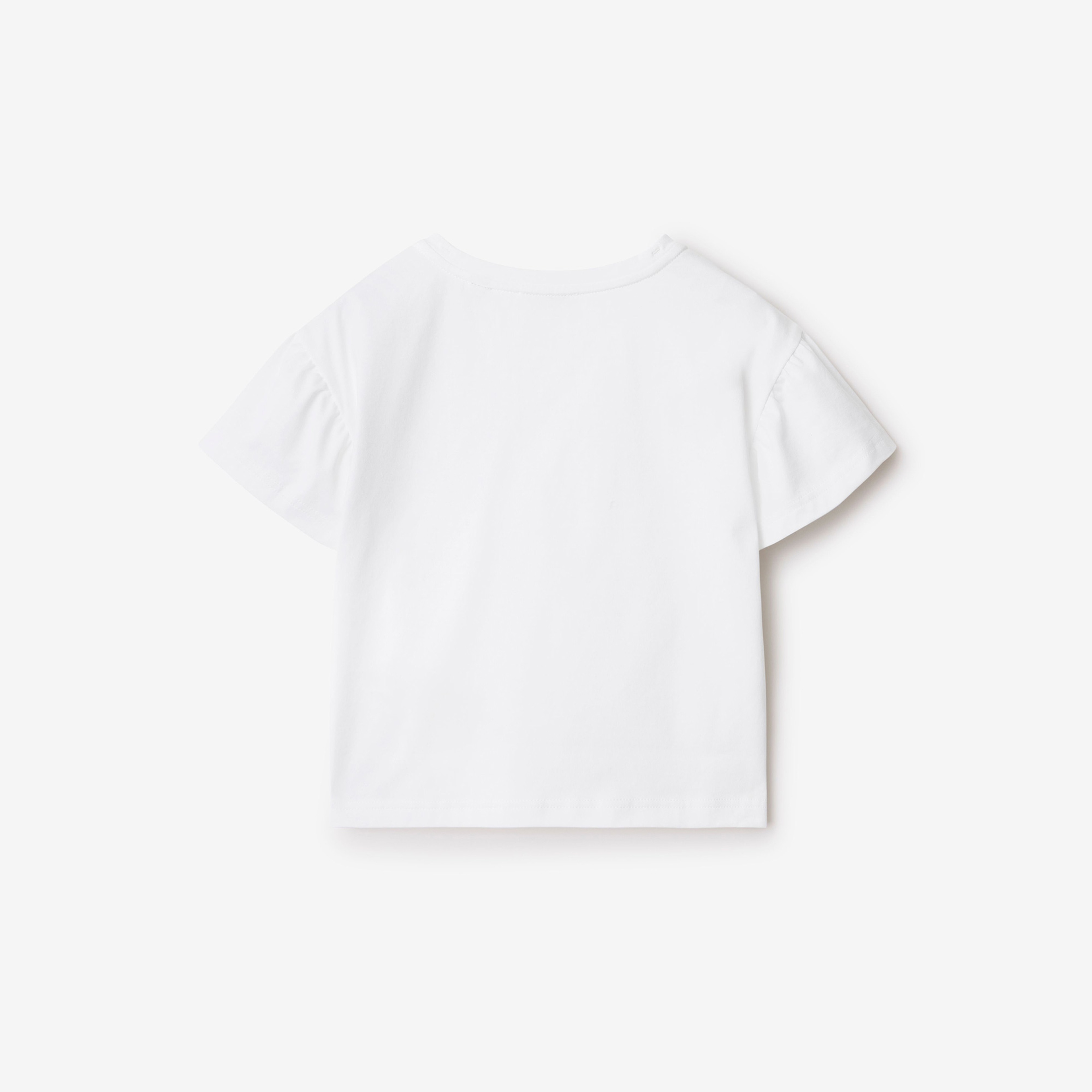 Burberry Roxy Rope Laces Logo Cotton Çocuk Beyaz T-Shirt