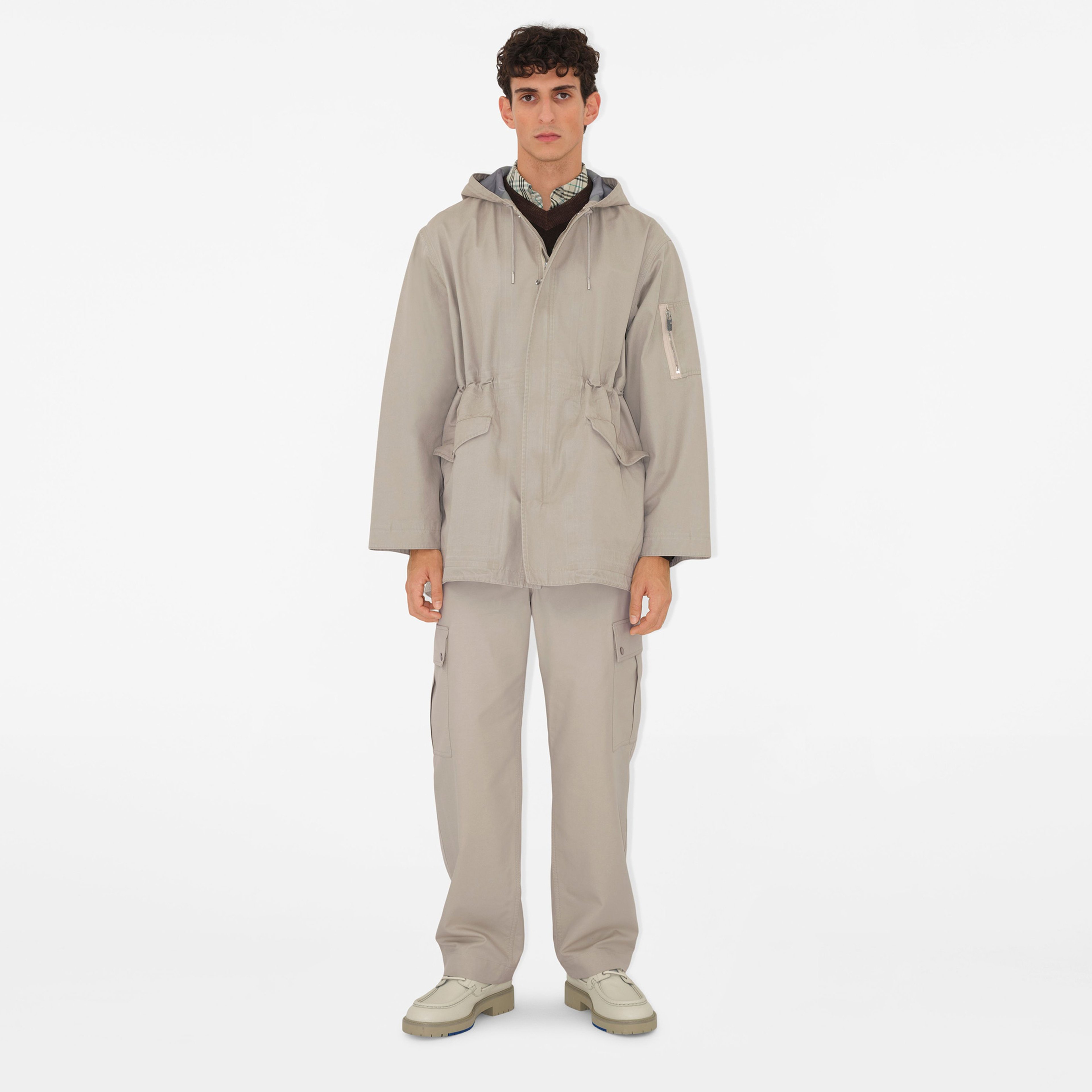 Burberry Tec Bonded Cotton Erkek Krem Mont