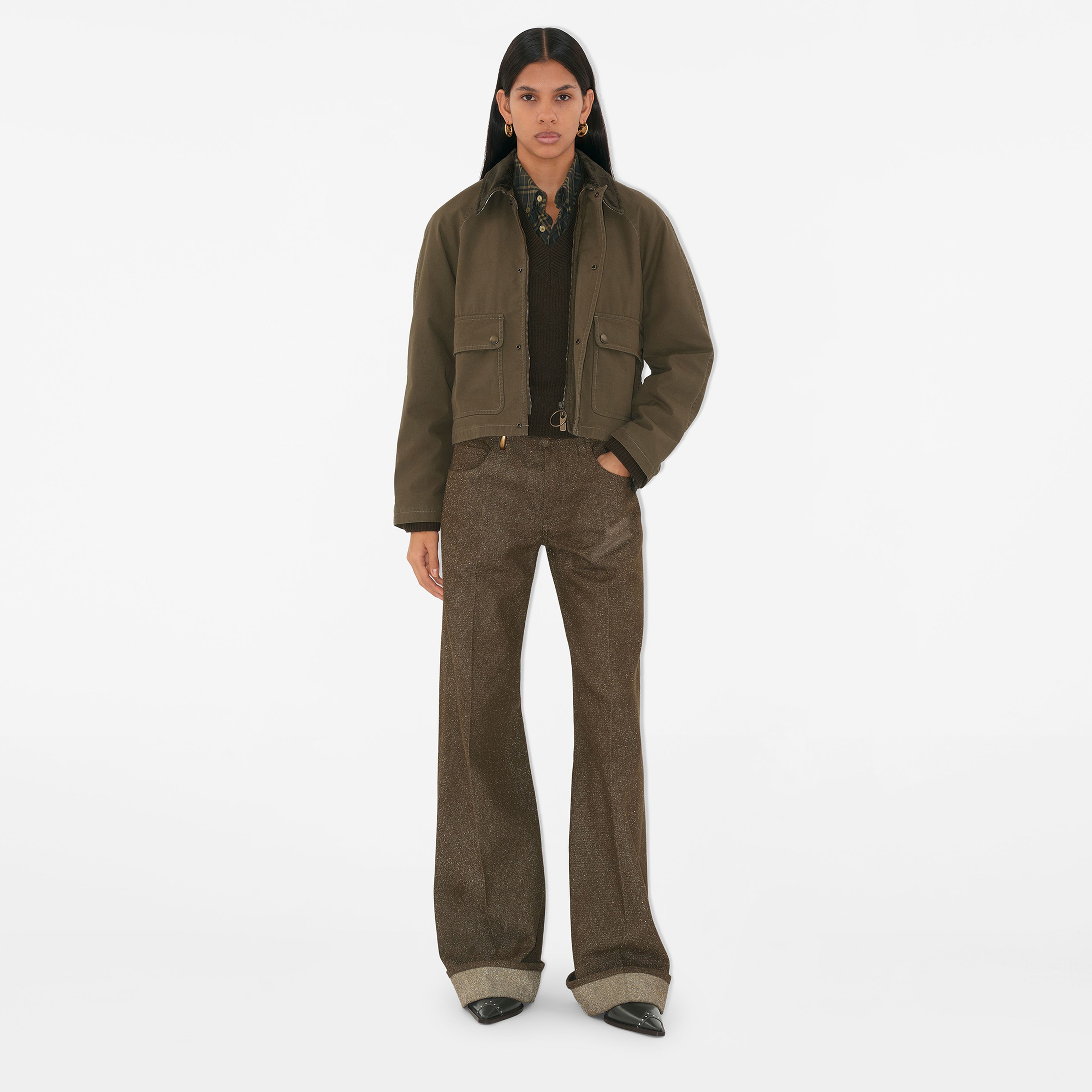 Burberry Tec Cotton Field Kadın Yeşil Mont