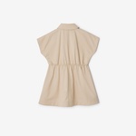 Burberry Cynthie Cotton Blend Çocuk Bej Elbise