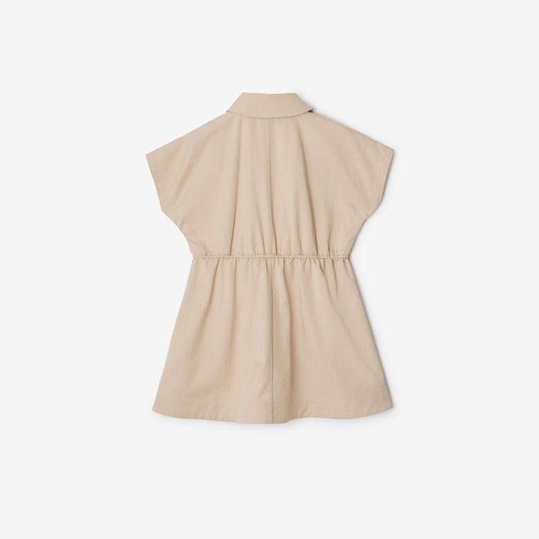 Burberry Cynthie Cotton Blend Çocuk Bej Elbise