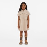 Burberry Cynthie Cotton Blend Çocuk Bej Elbise